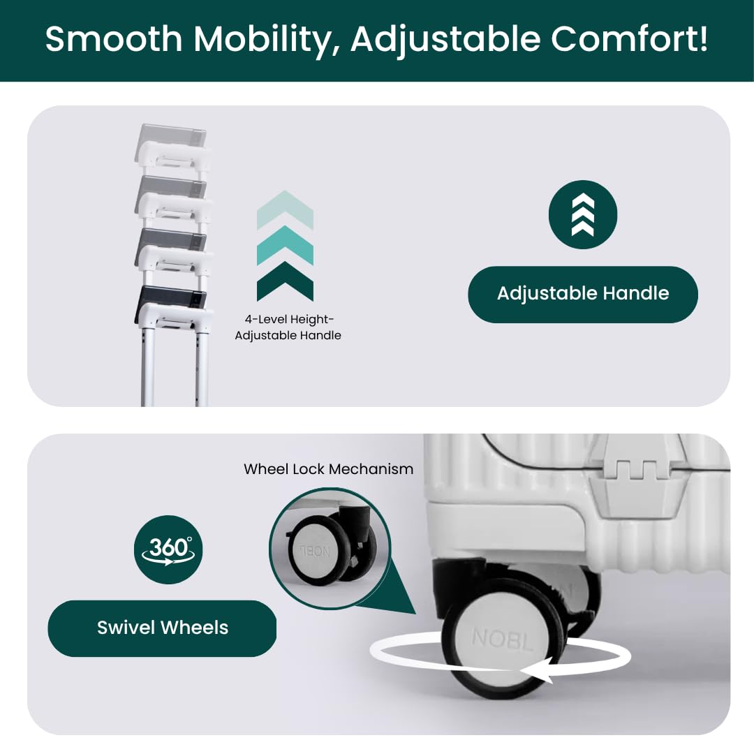 Nobl Travel Carry On Smart Zipperless Luggage.