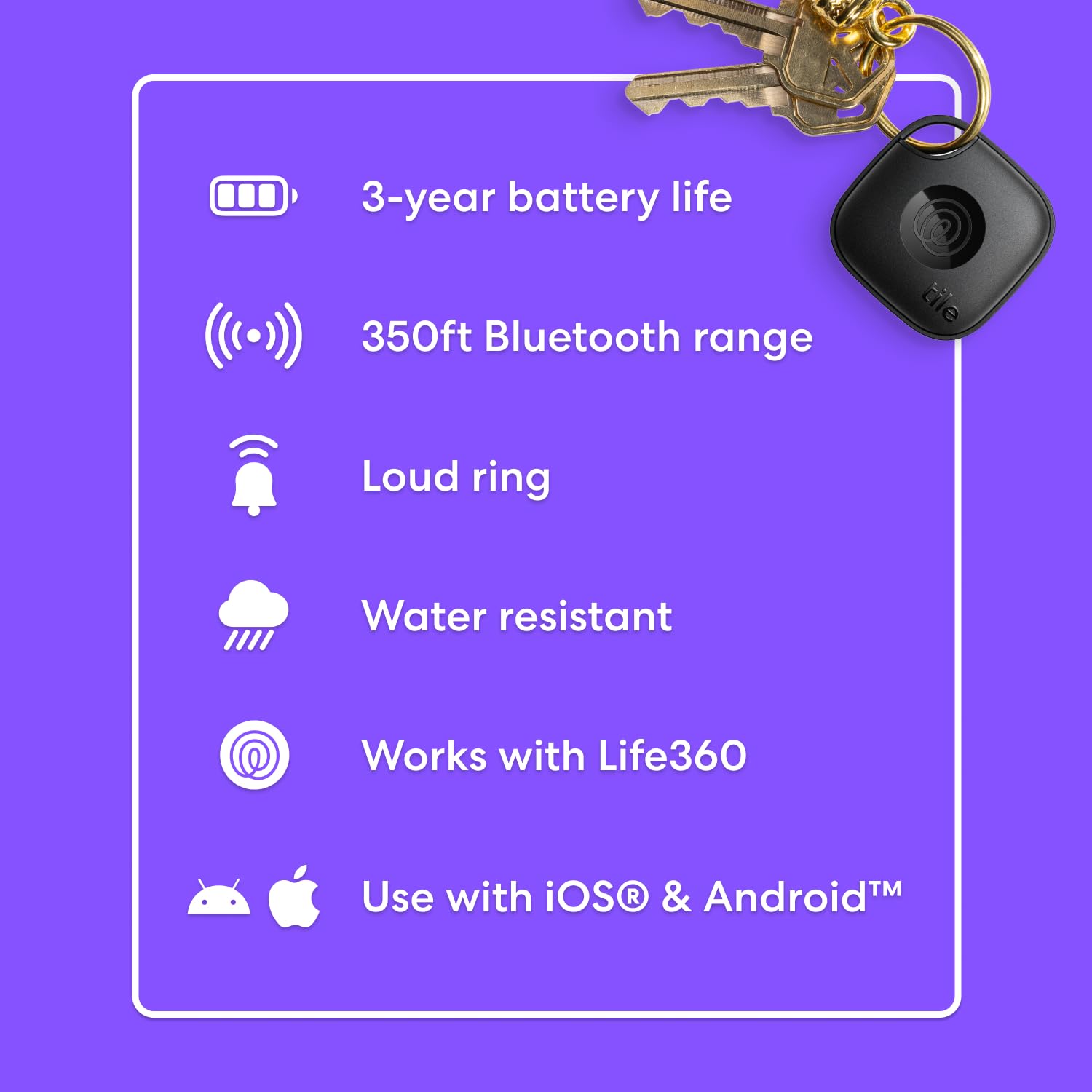 4-pack Bluetooth Tracker and Item Locator for Keys, Bags and More.