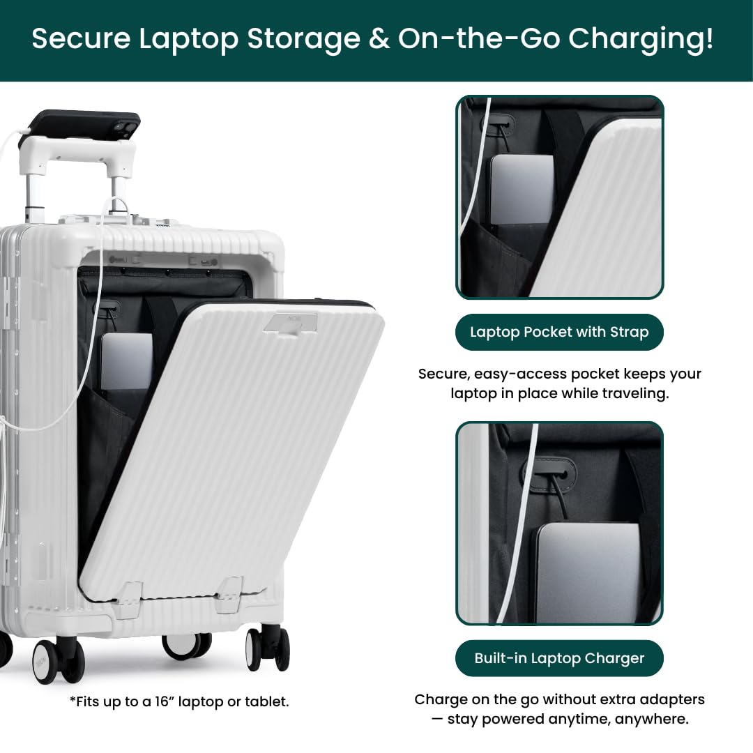 Nobl Travel Carry On Smart Zipperless Luggage.