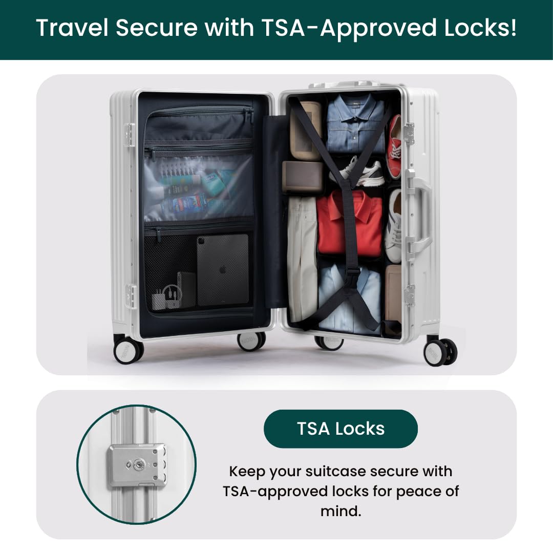 Nobl Travel Carry On Smart Zipperless Luggage.