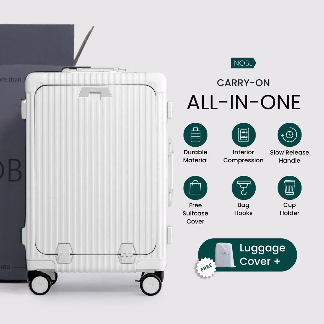 Nobl Travel Carry On Smart Zipperless Luggage.