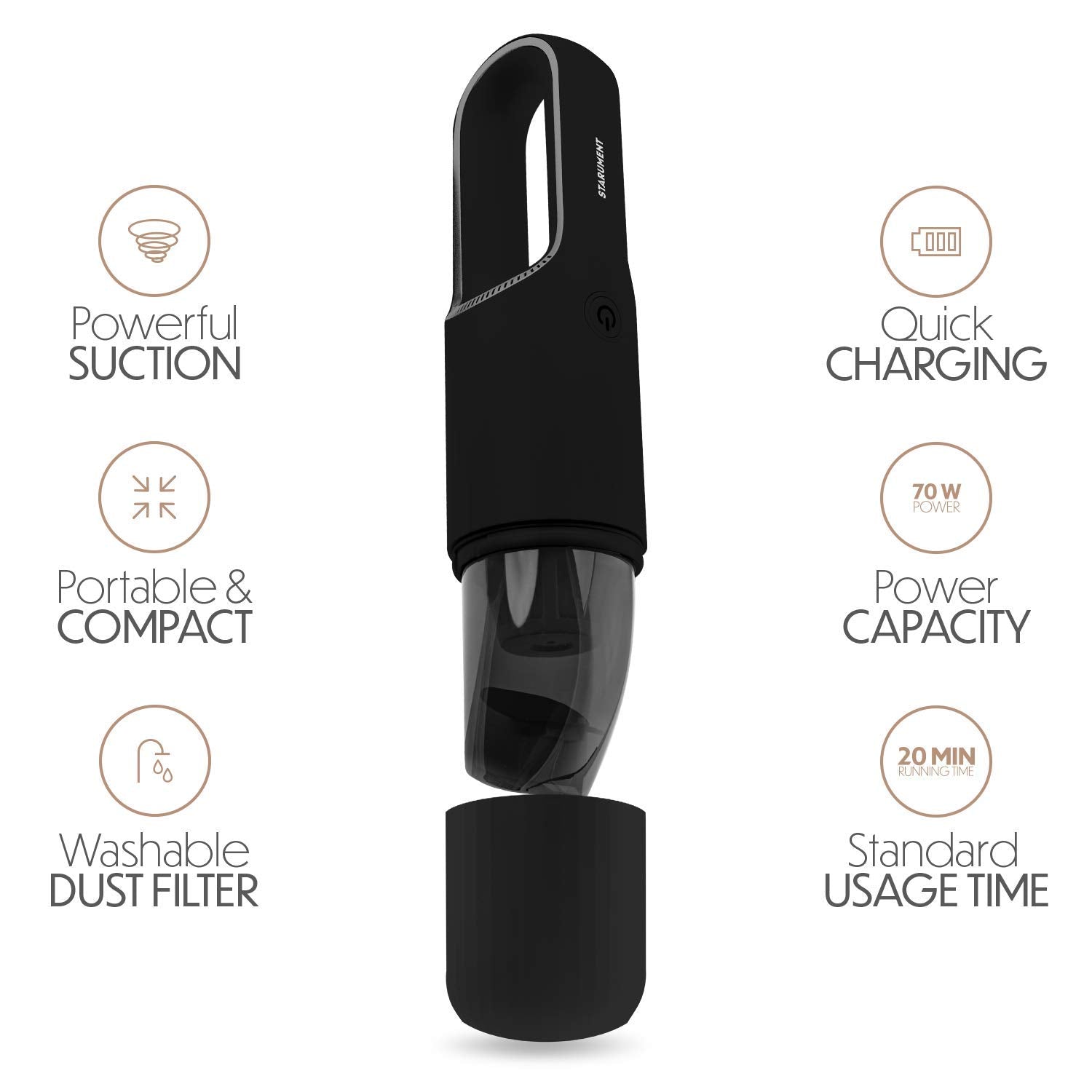 STARUMENT Portable Cordless Hand Vacuum Cleaner