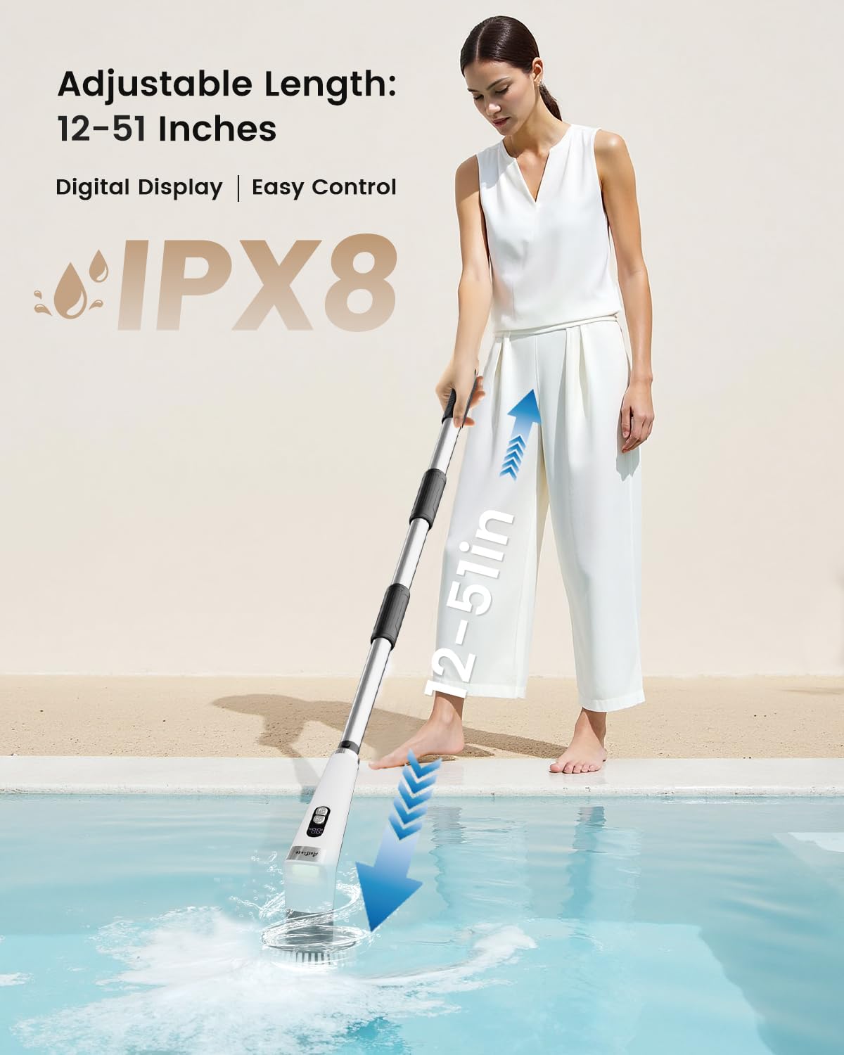 Waterproof Electric Spin Scrubber with LED Light