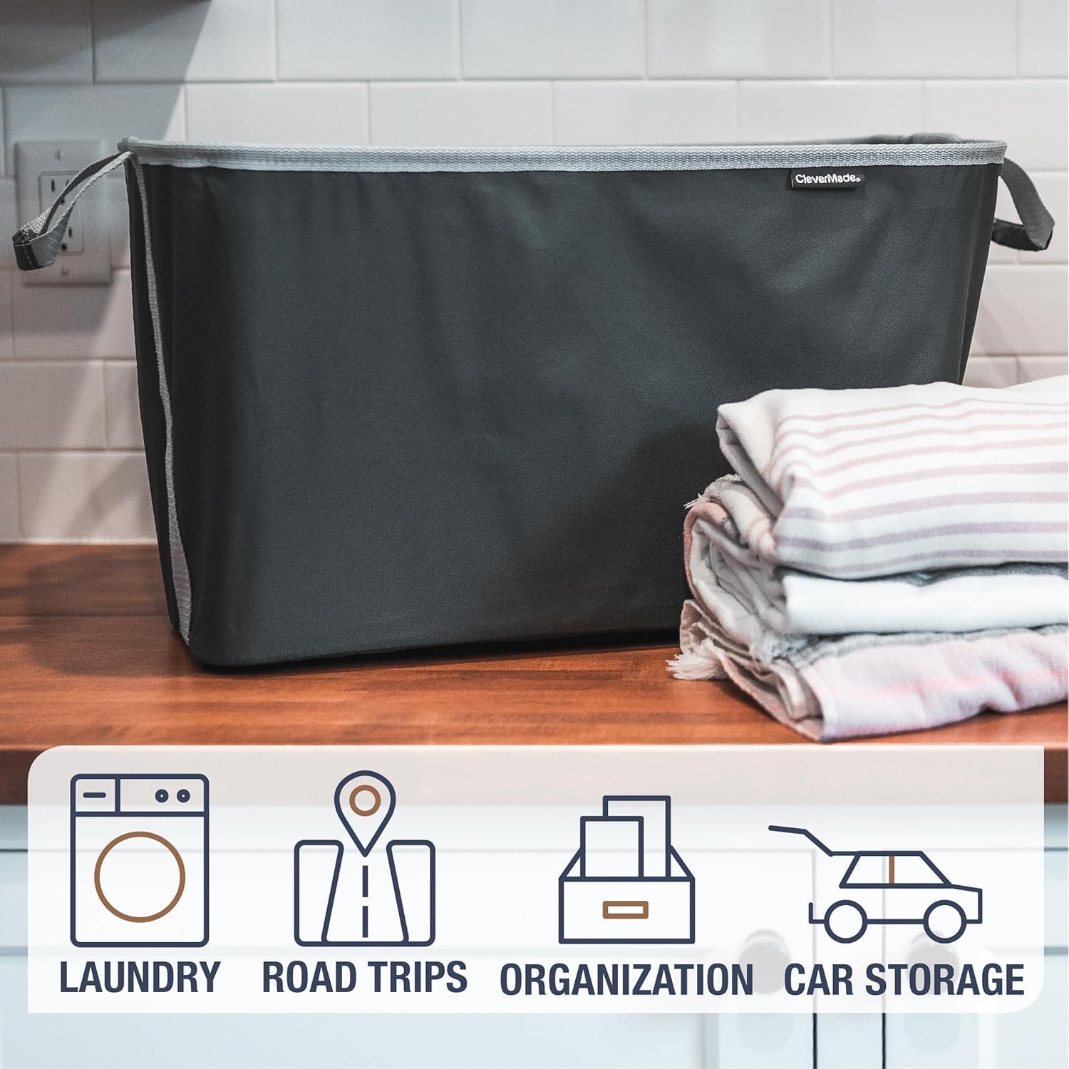 CleverMade Collapsible Laundry Basket Hamper