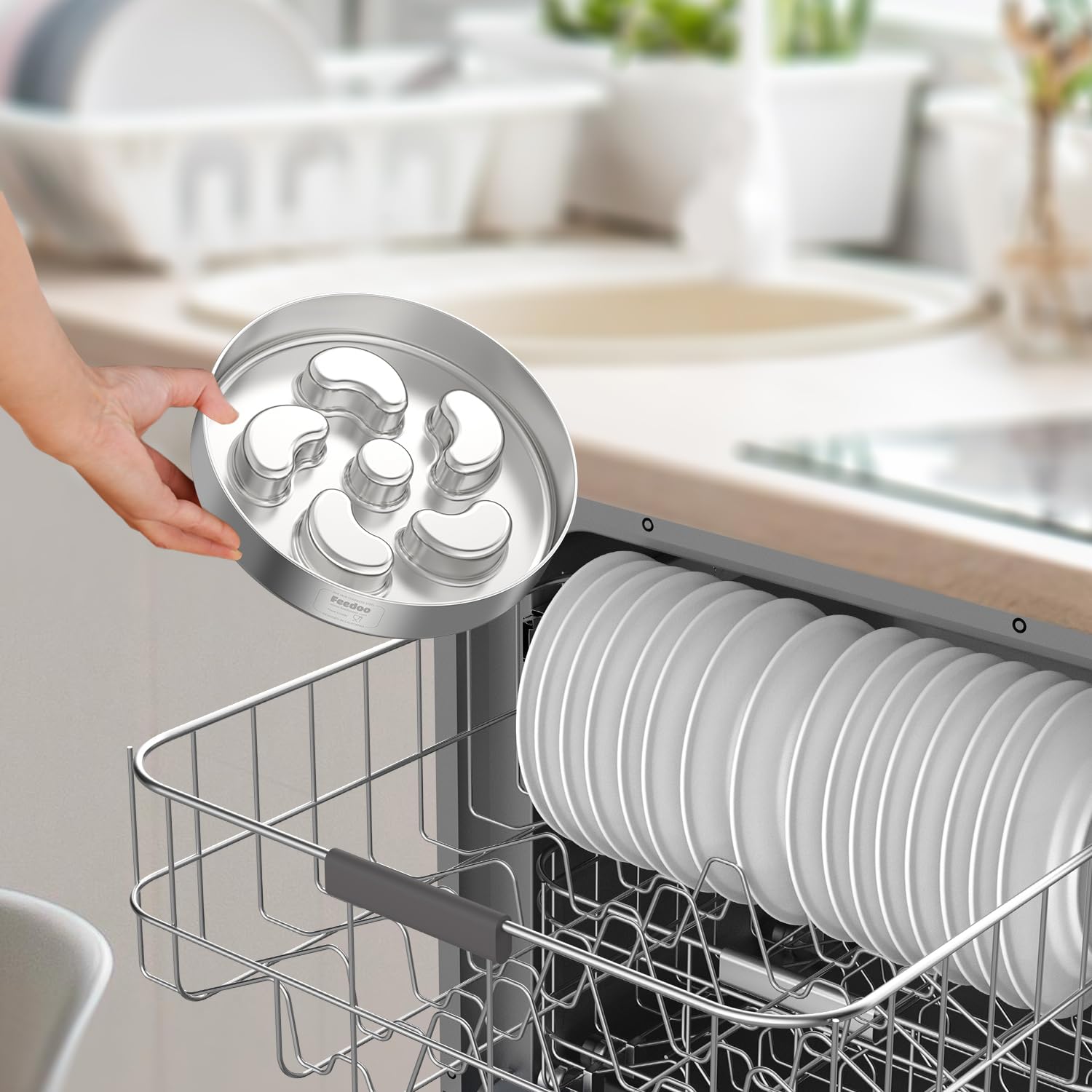 Double walled Stainless Steel Slow Feeder Dog Bowl