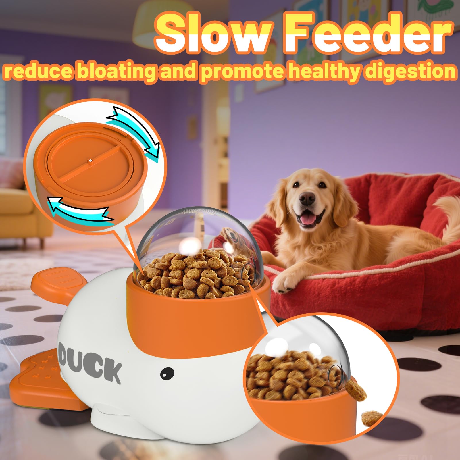 Interactive Slow Feeding Dog Puzzle Treat Dispenser