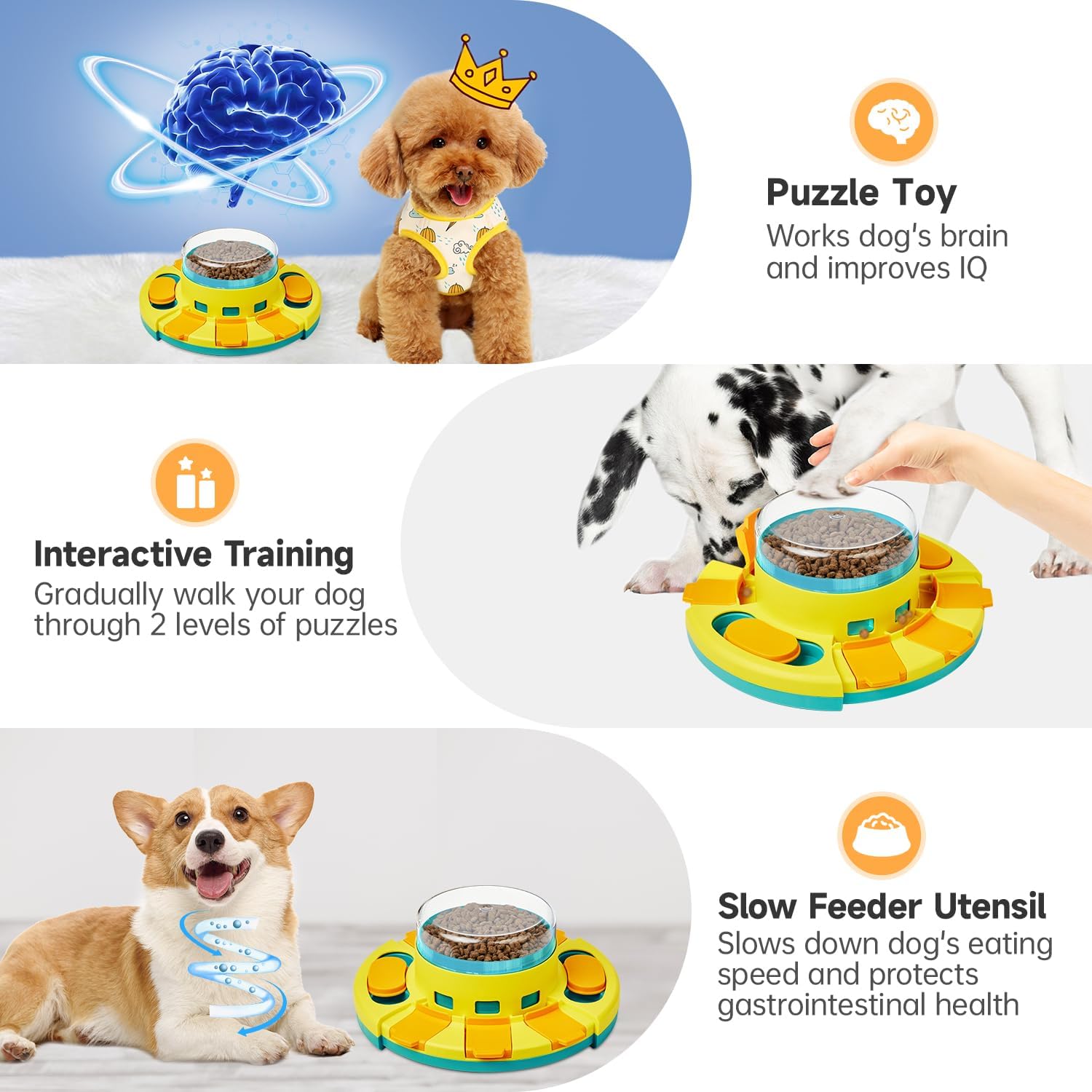 Dog Puzzle Toy 2 Level Slow Feeder / Dispenser