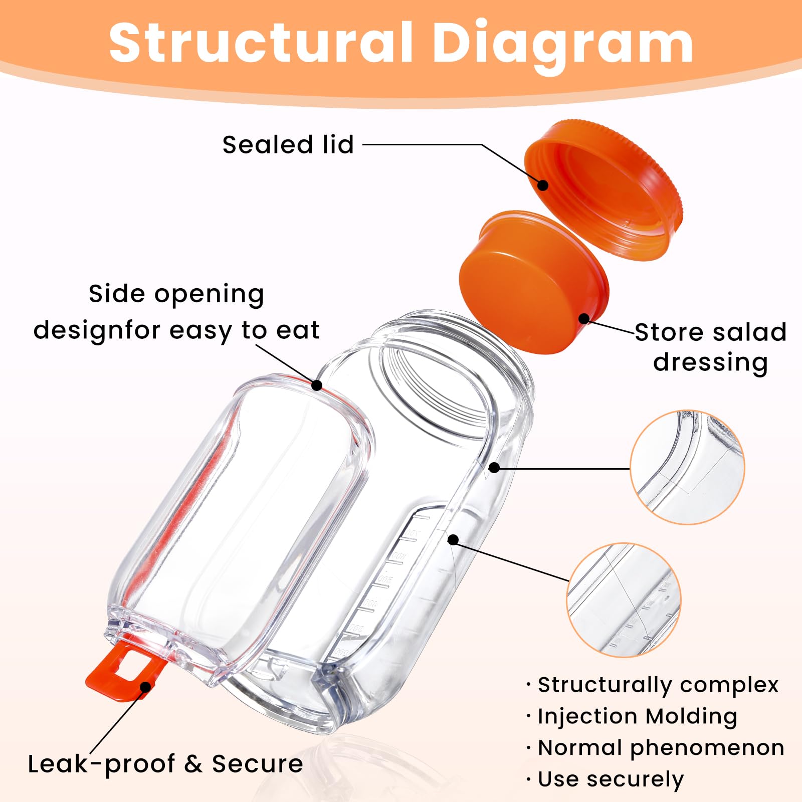 Side opening salad mason jar bowl