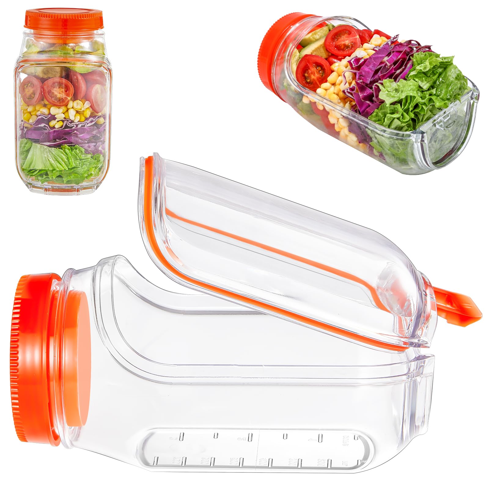 Side opening salad mason jar bowl