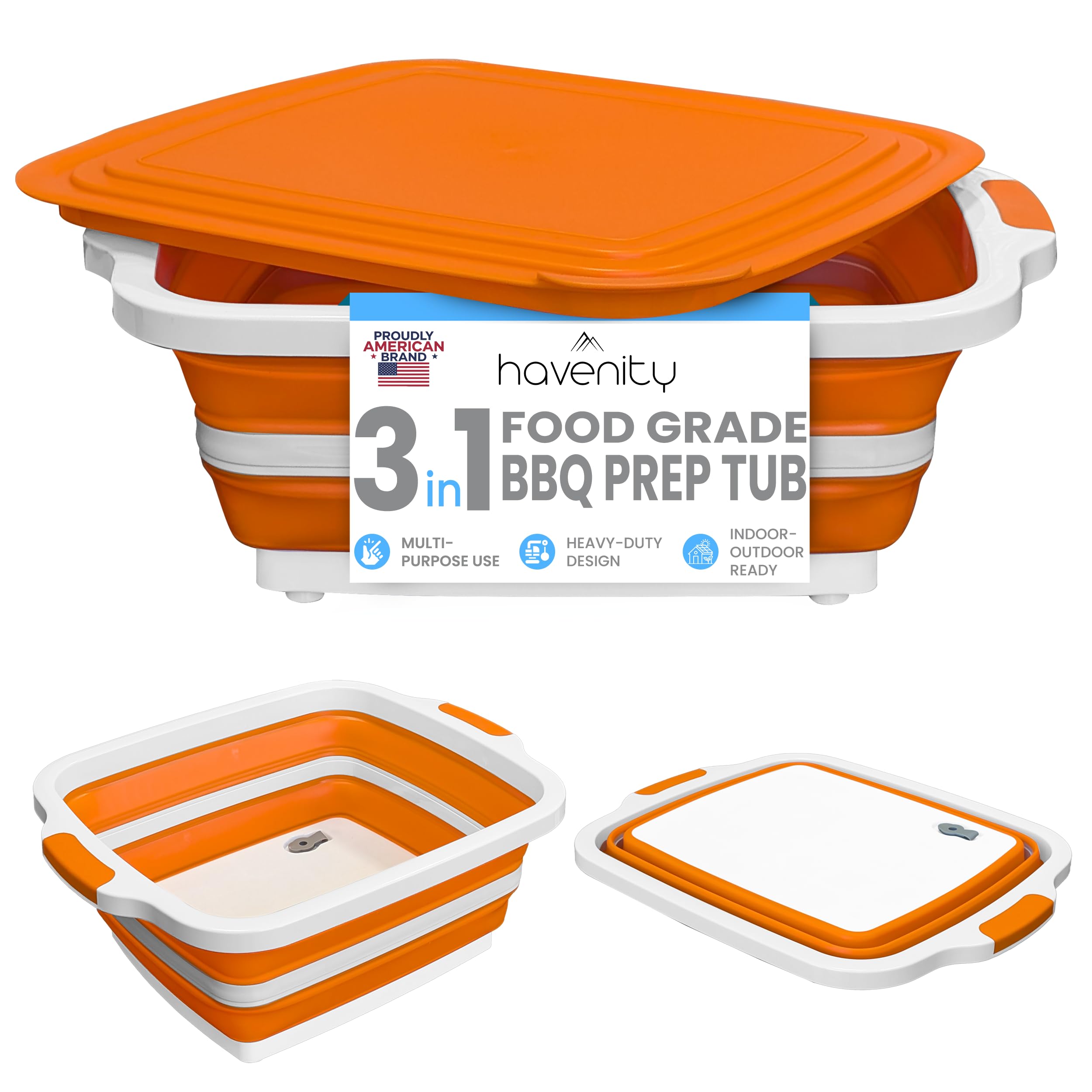 Multifunctional Collapsible Cutting Board with lid for Meal Prep