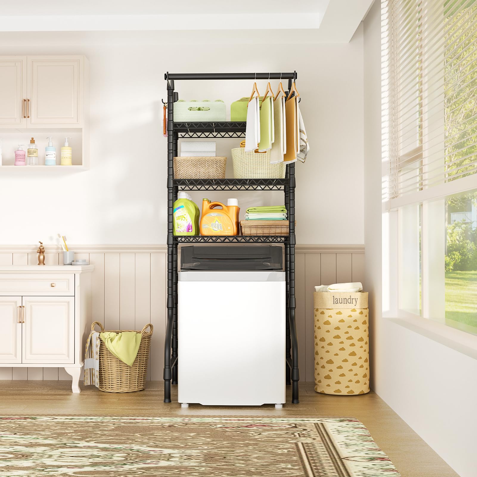 3 Tier Mini Over Washer and Dryer Shelves and organizer