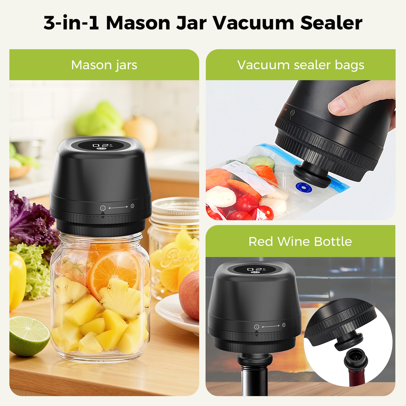 3-1 Electric Mason Jar and Vacuum Bag Sealer