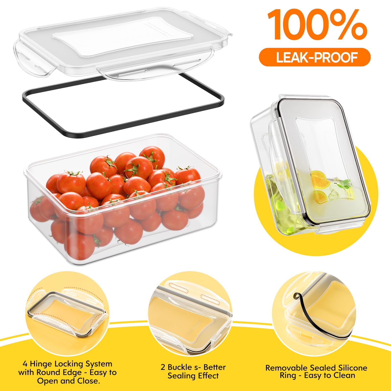 52 PCS Food Storage Containers with Lids Airtight (26 Lids & 26 Containers)