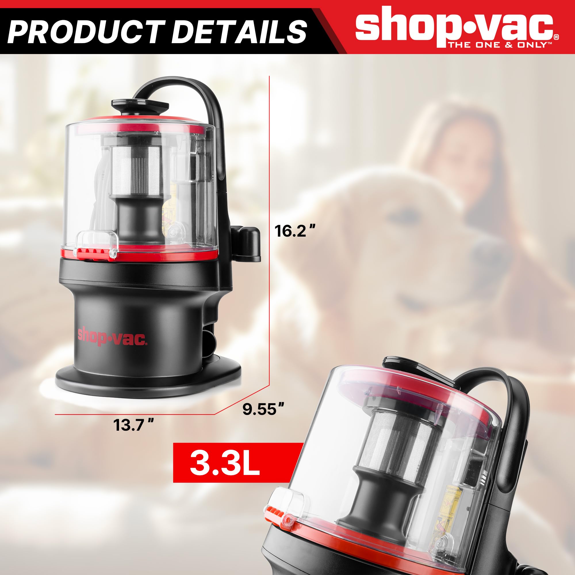 Shop-Vac 4-in-1 Pet Grooming & Vacuum System - Shedding, Trimming, and Cleaning