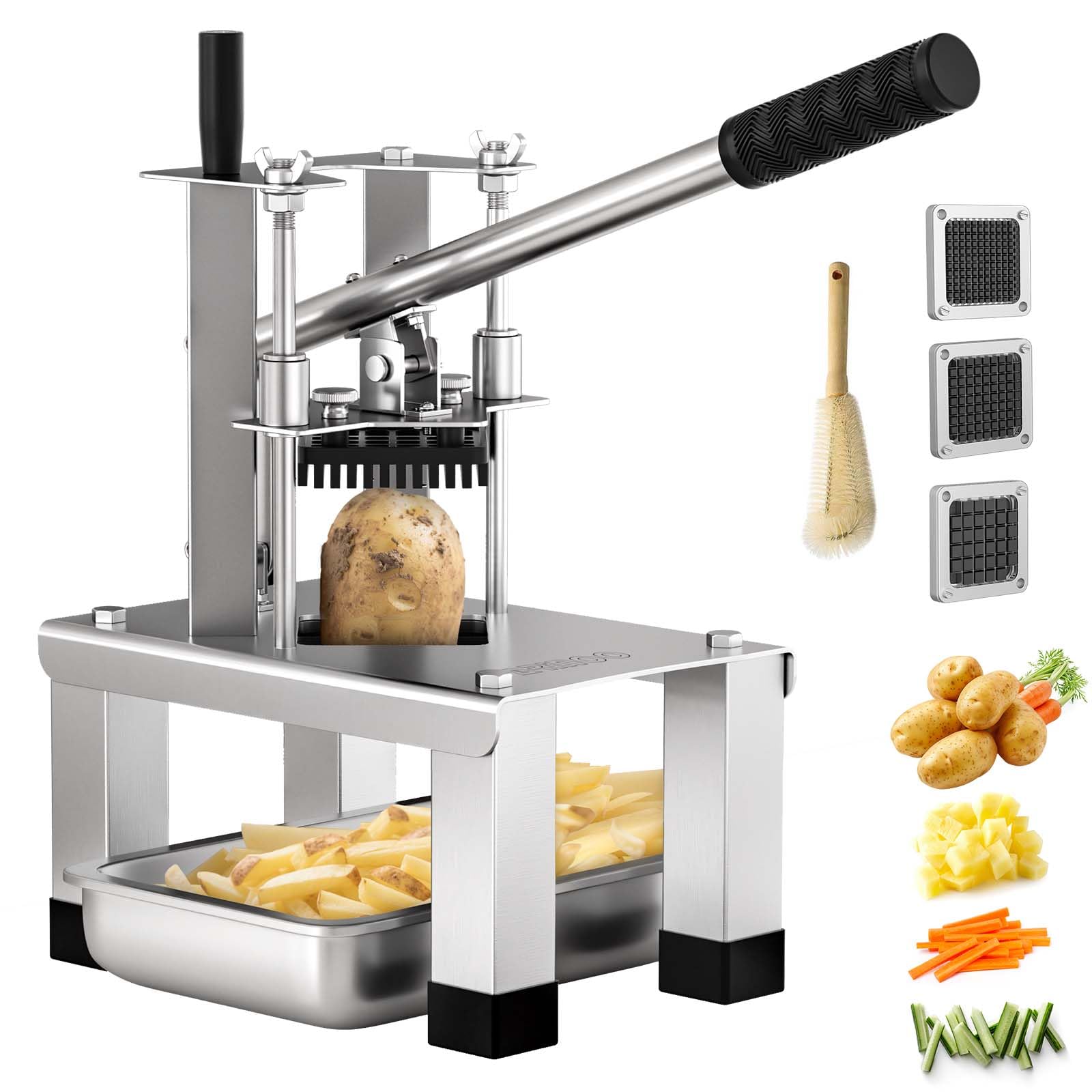 Stainless Steel Commercial Grade French Fry Cutter and Vegetable Dicer