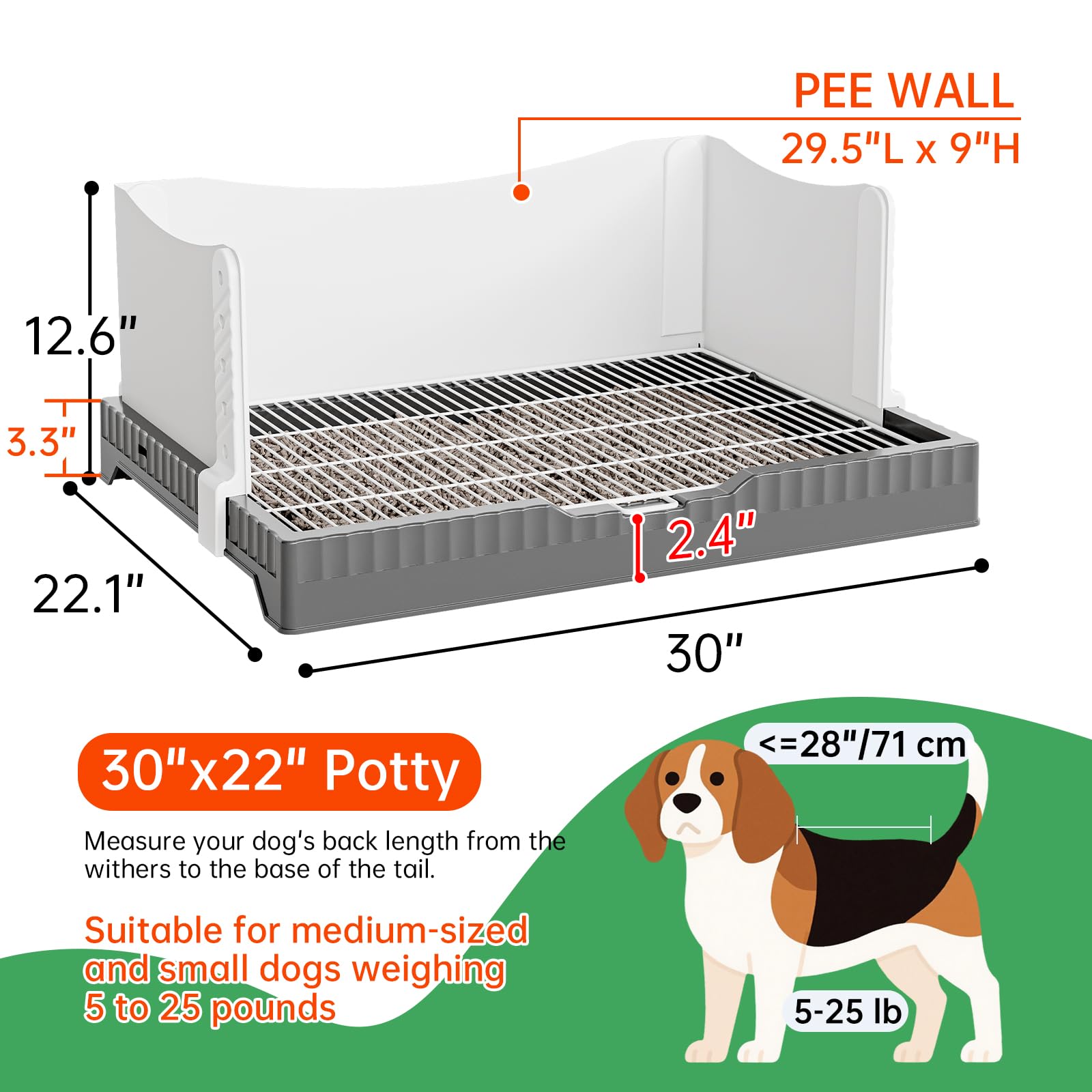 Dog Litter Box with High Pee Pee splash Walls