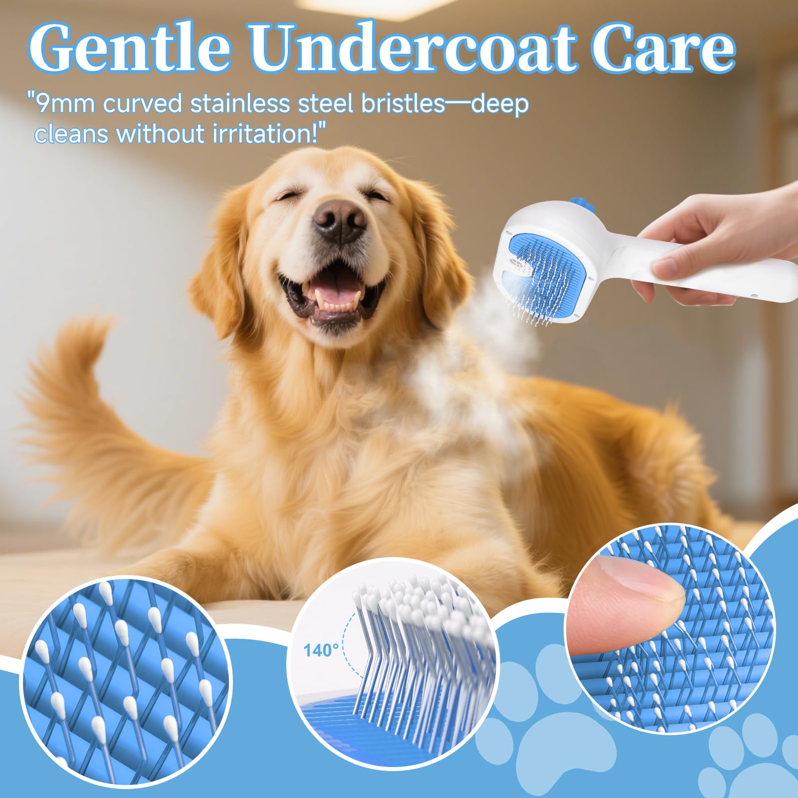 3 in 1 Pet Steam Brush for Dogs & Cats