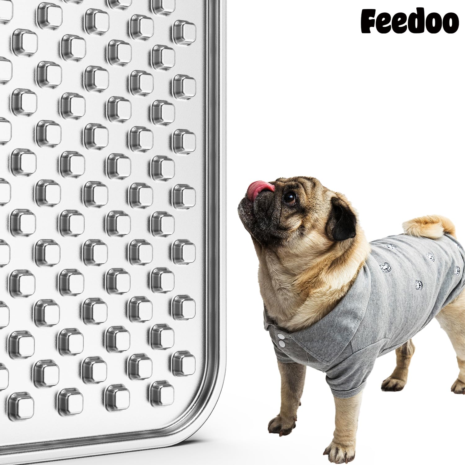 (2 pack) Feedoo Double Layer Stainless Steel Lick Mat