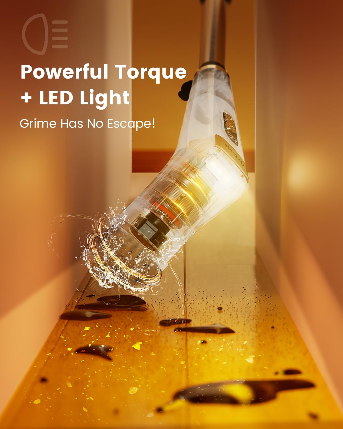 Waterproof Electric Spin Scrubber with LED Light