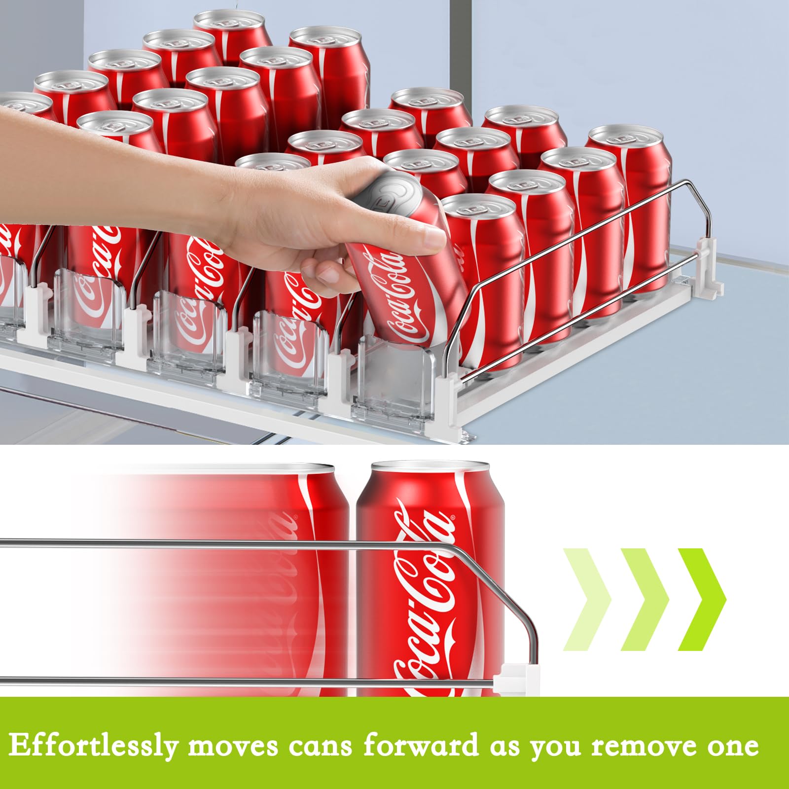 25 Can Self Pushing Drink Organizer for Fridge