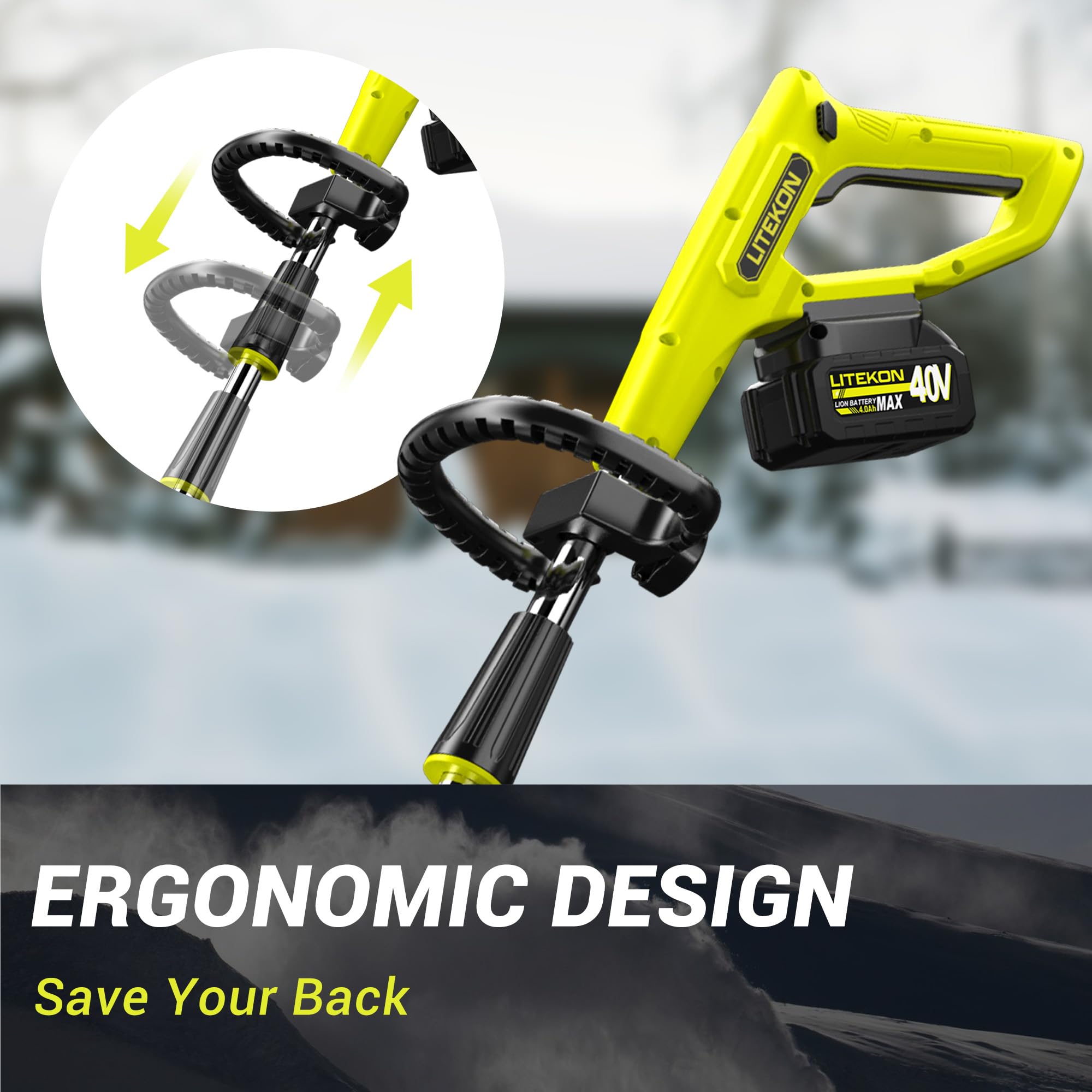 Litekon 40V Brushless Cordless Electric Snow Shovel