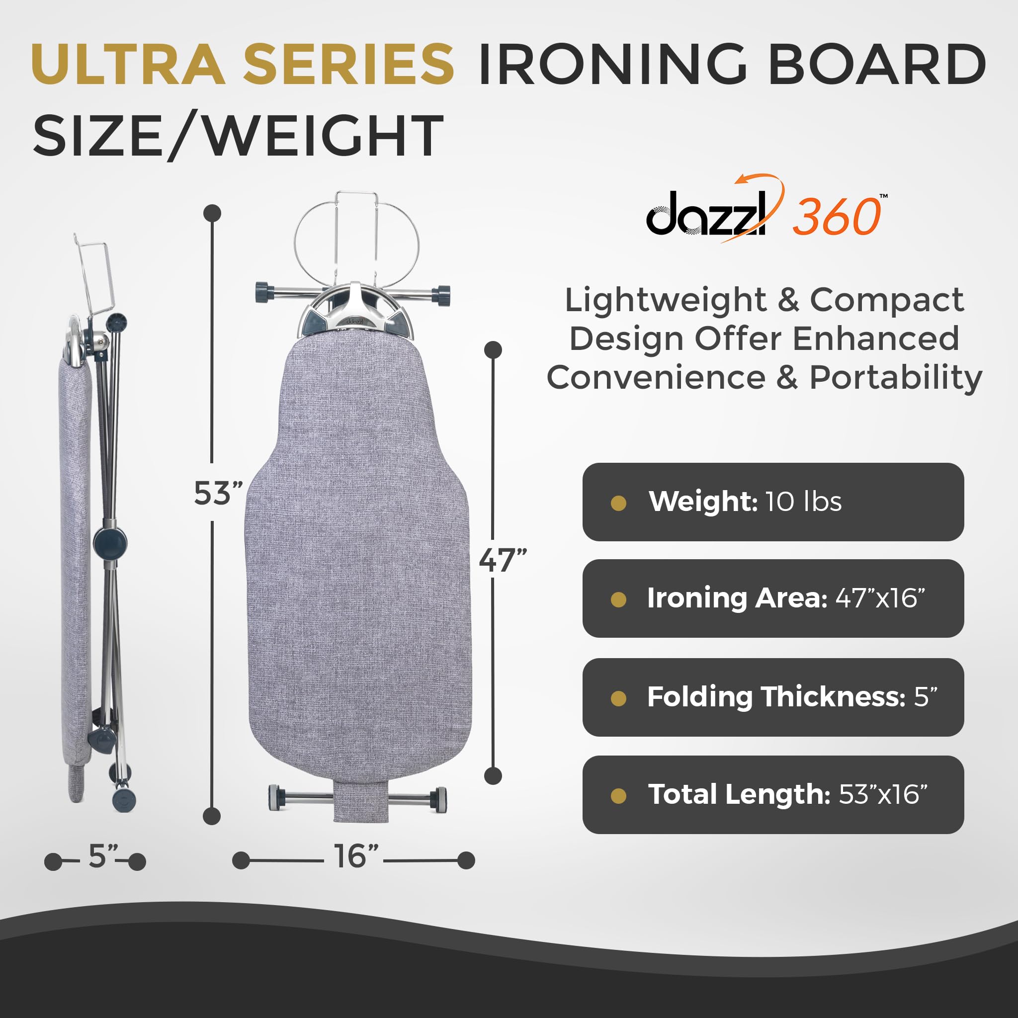 Dazzl 360° Dual-Sided Iron Board