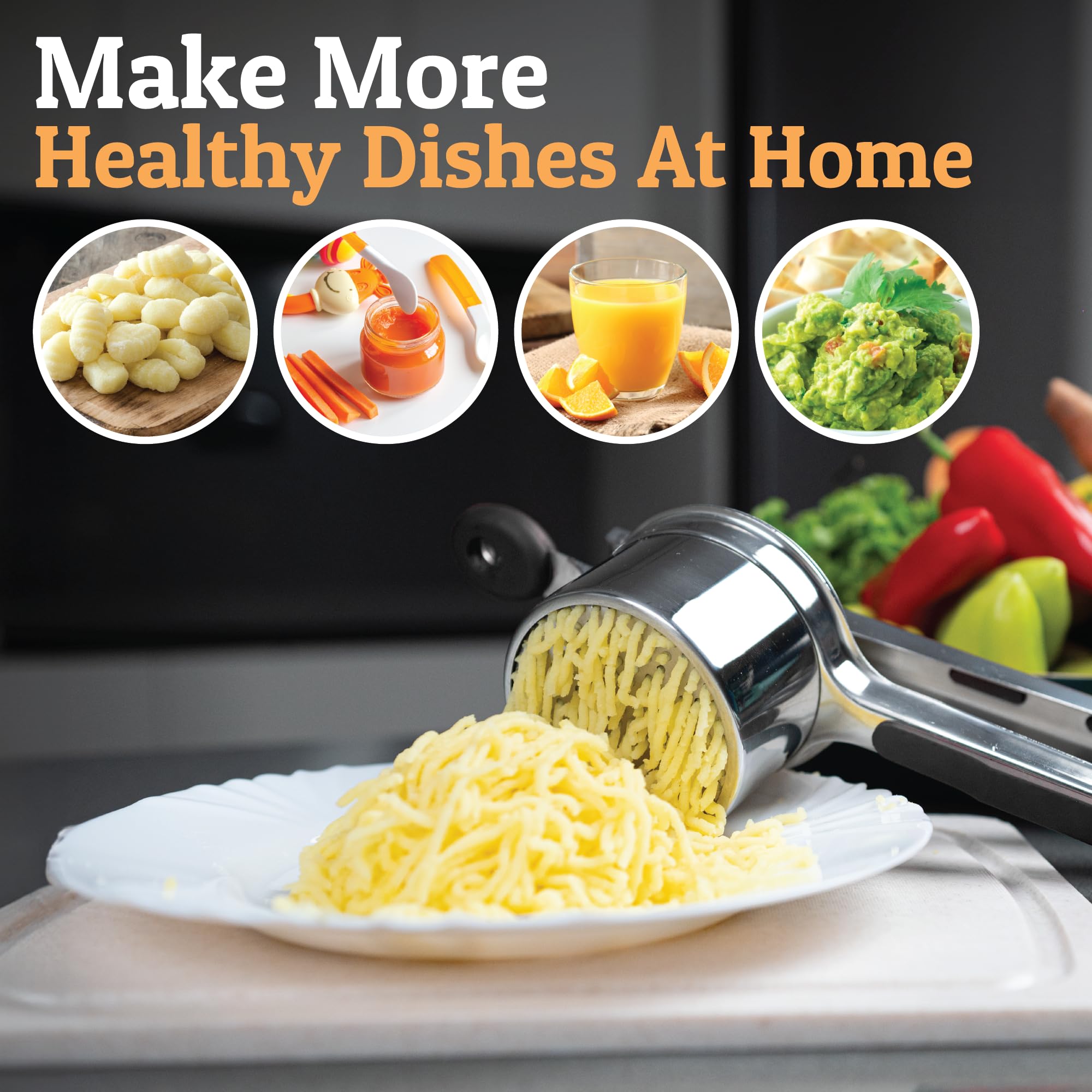 Heavy Duty Stainless Steel Potato Masher and Ricer Tool