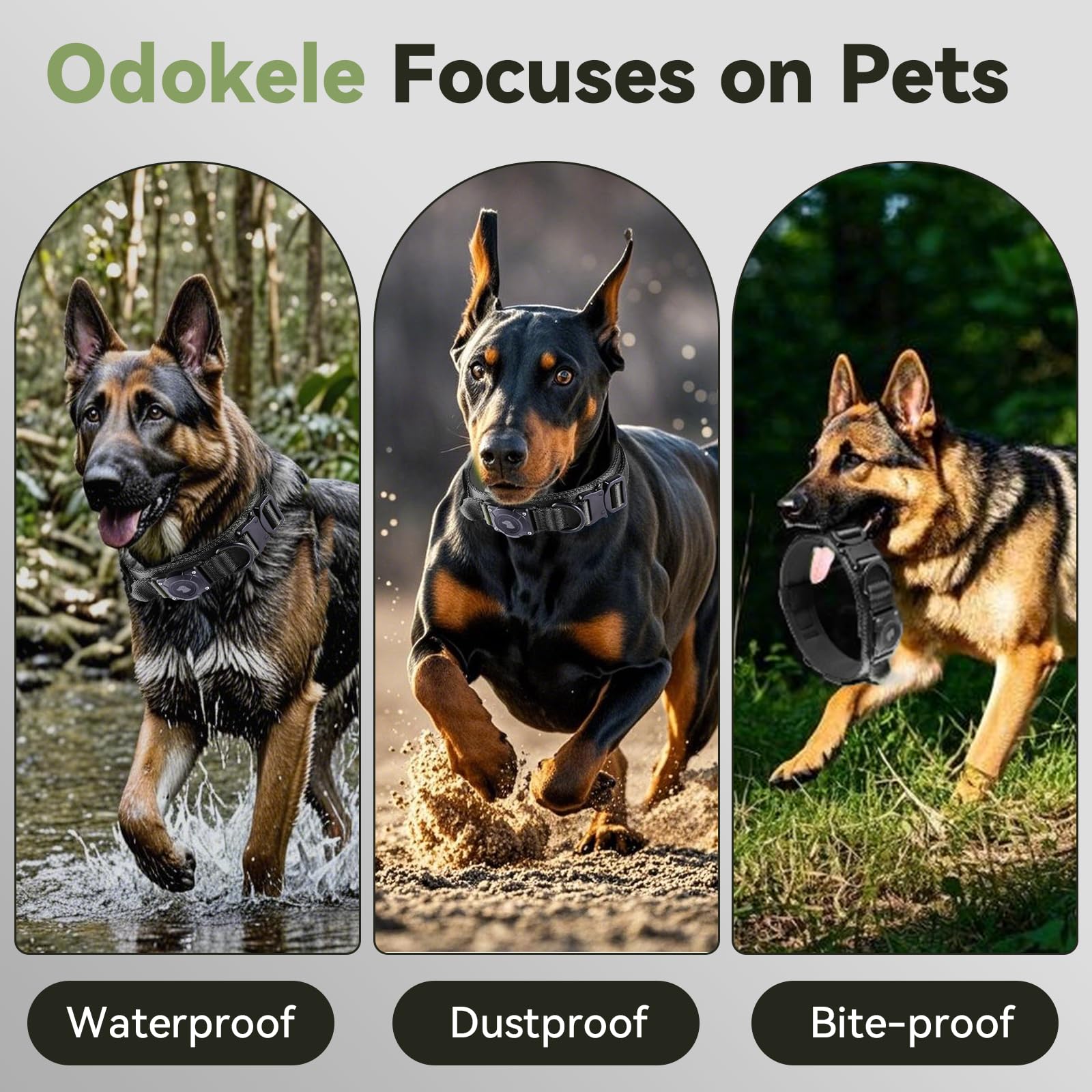 Waterproof Tactical AirTag Dog Collar