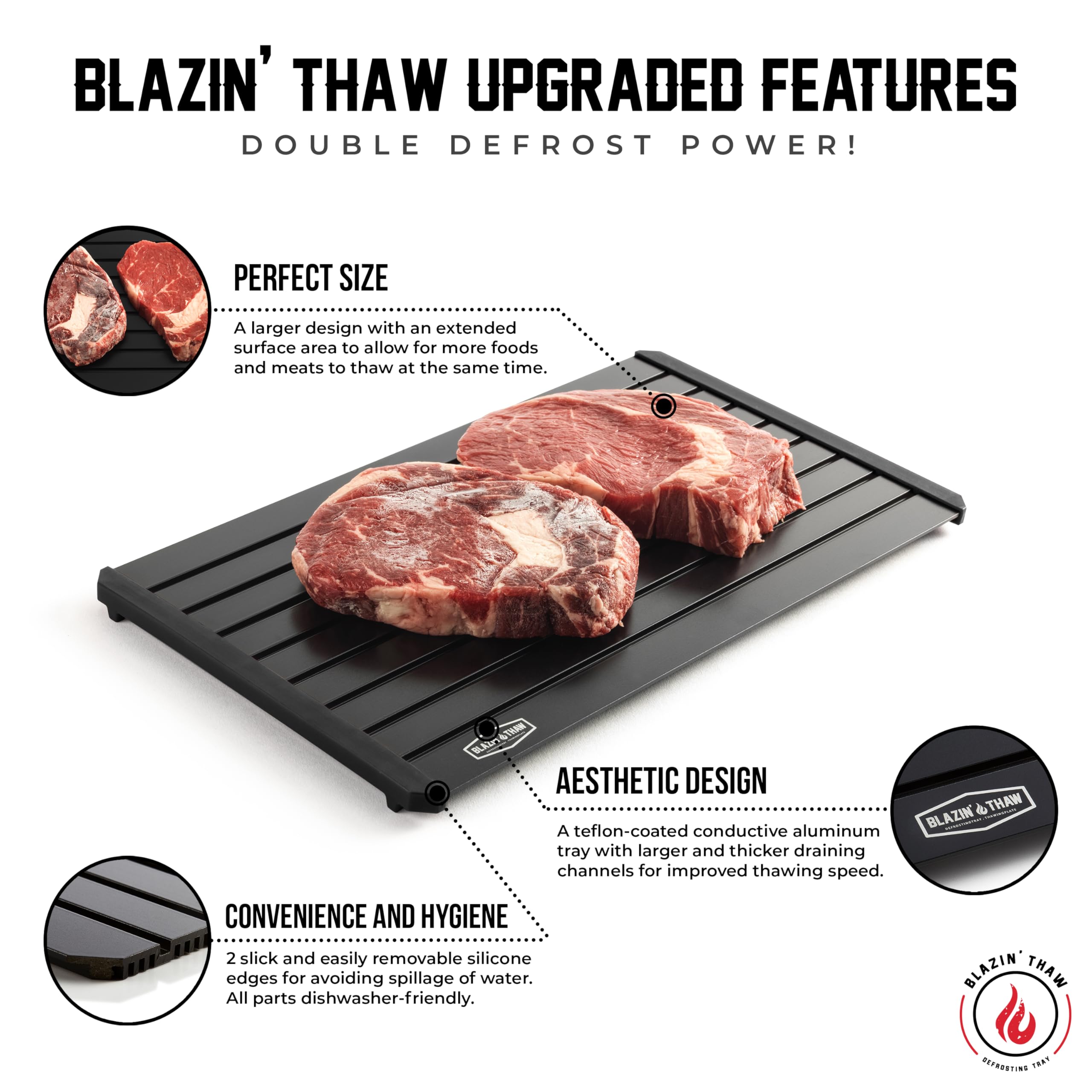 16" Family Size Quick Defrosting Tray for Frozen foods