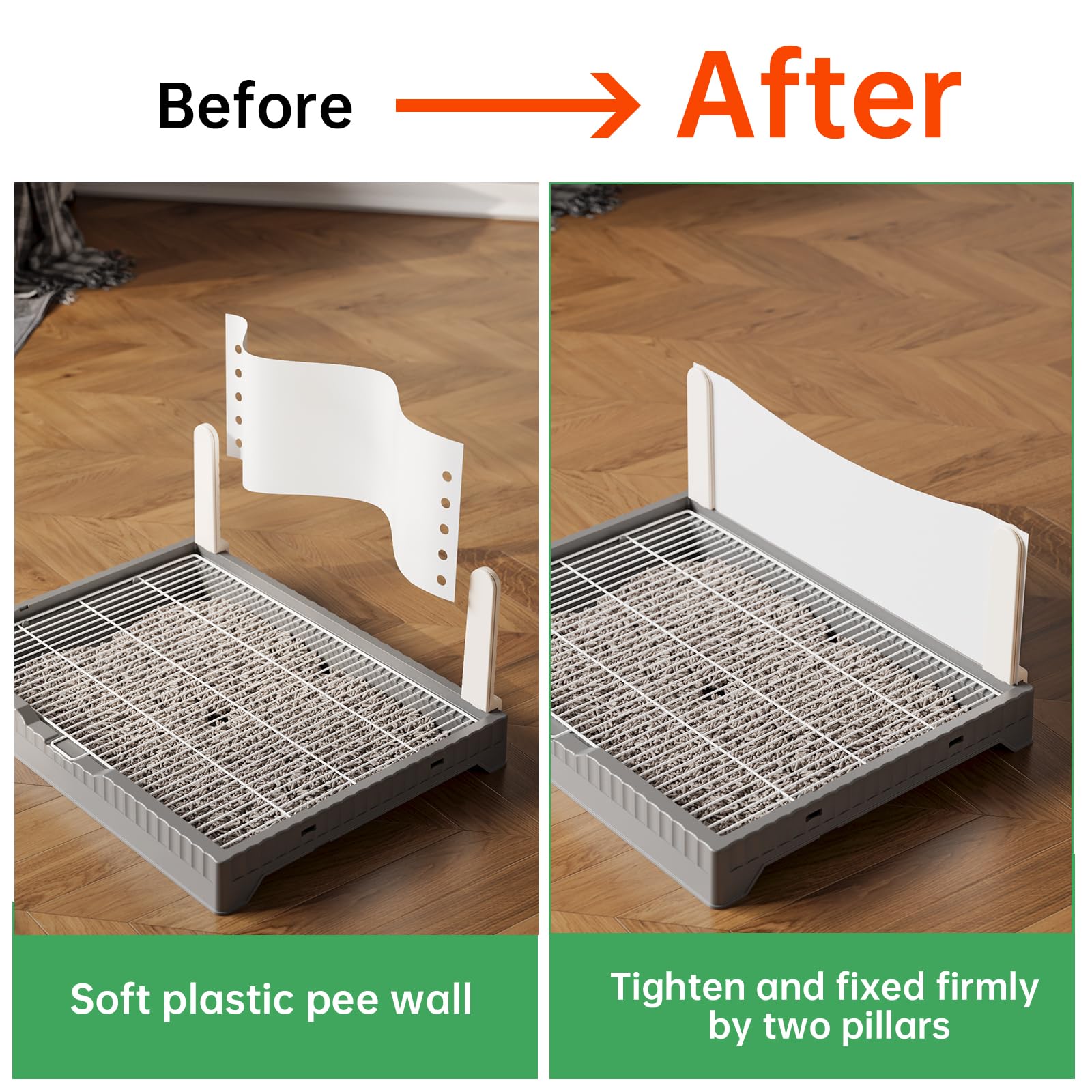 Dog Litter Box with High Pee Pee splash Walls