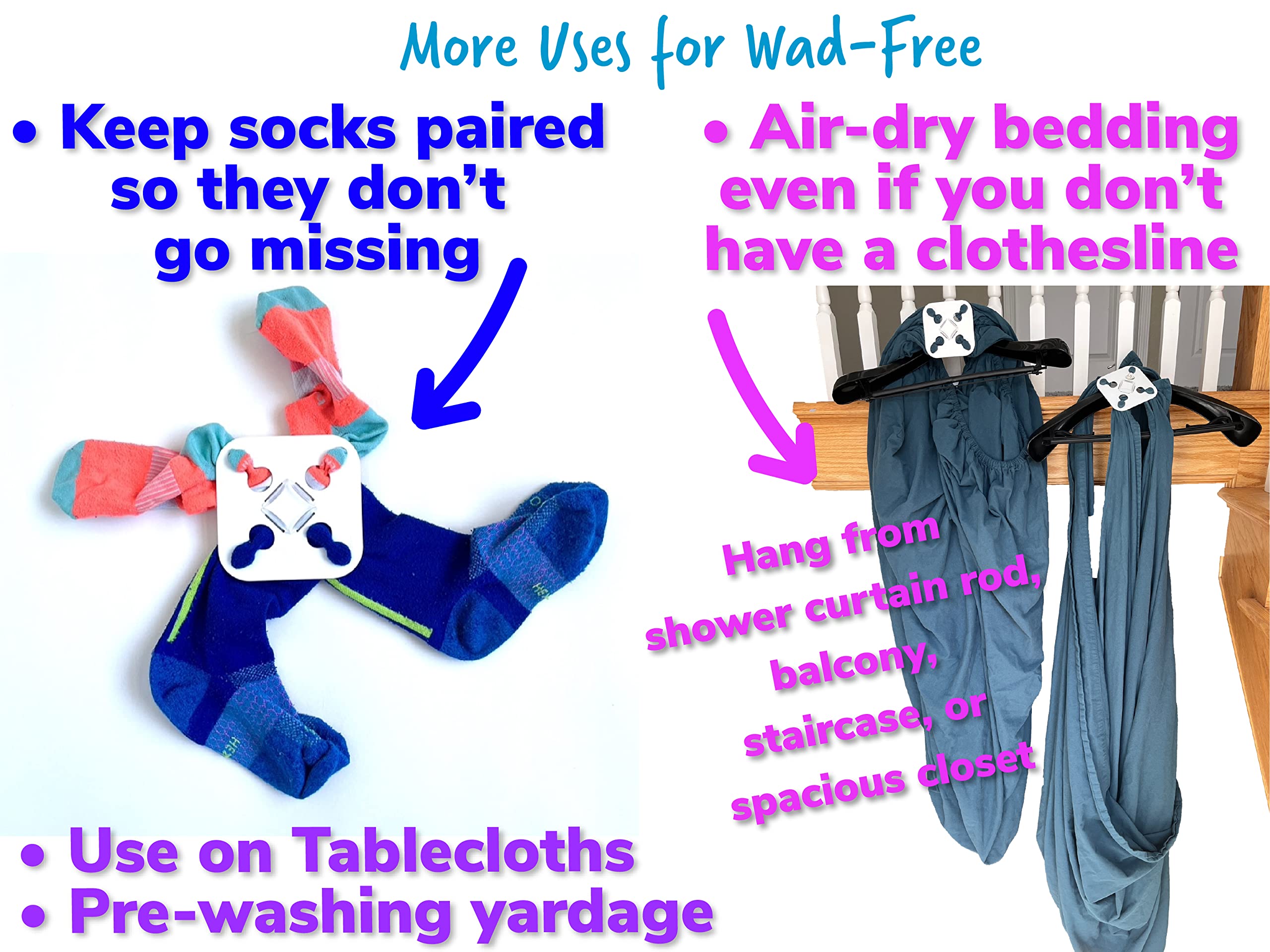Wad-Free Bed Sheet Detangler Reduces Laundry Tangles - As Seen on Shark Tank