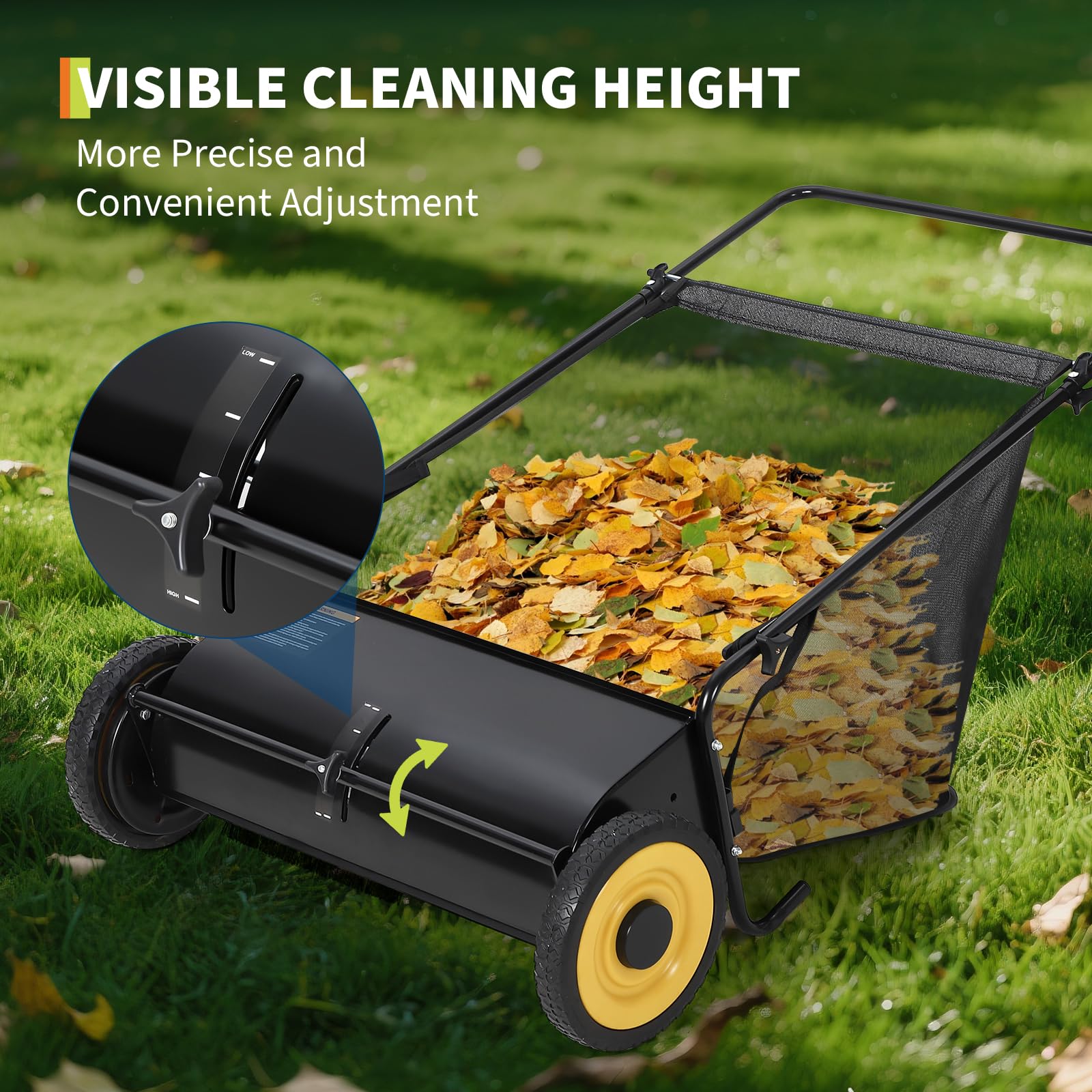 26-Inch Push Lawn Leaf Sweeper Collector
