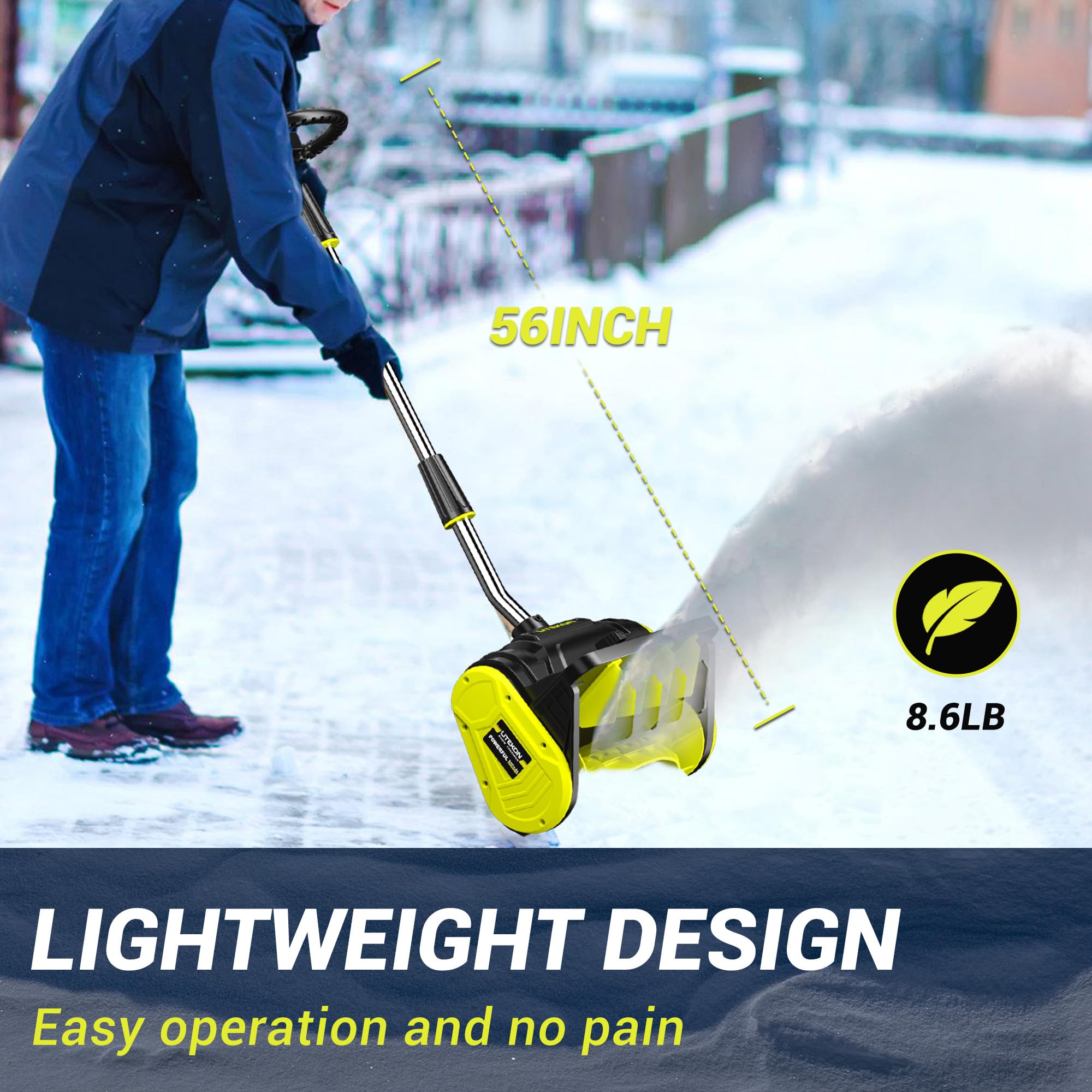 Litekon 40V Brushless Cordless Electric Snow Shovel