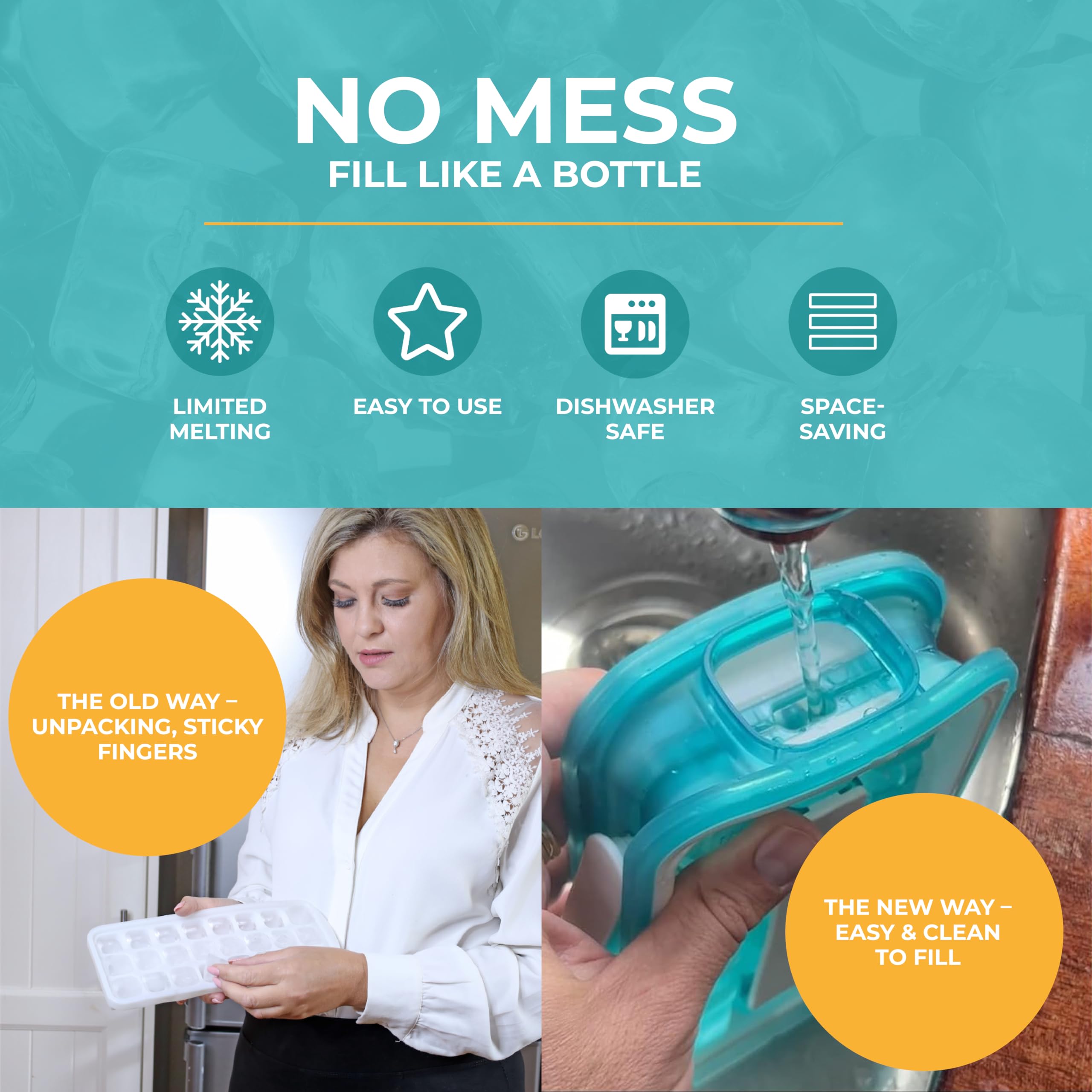 "No touch" Sanitary Ice Cube Tray