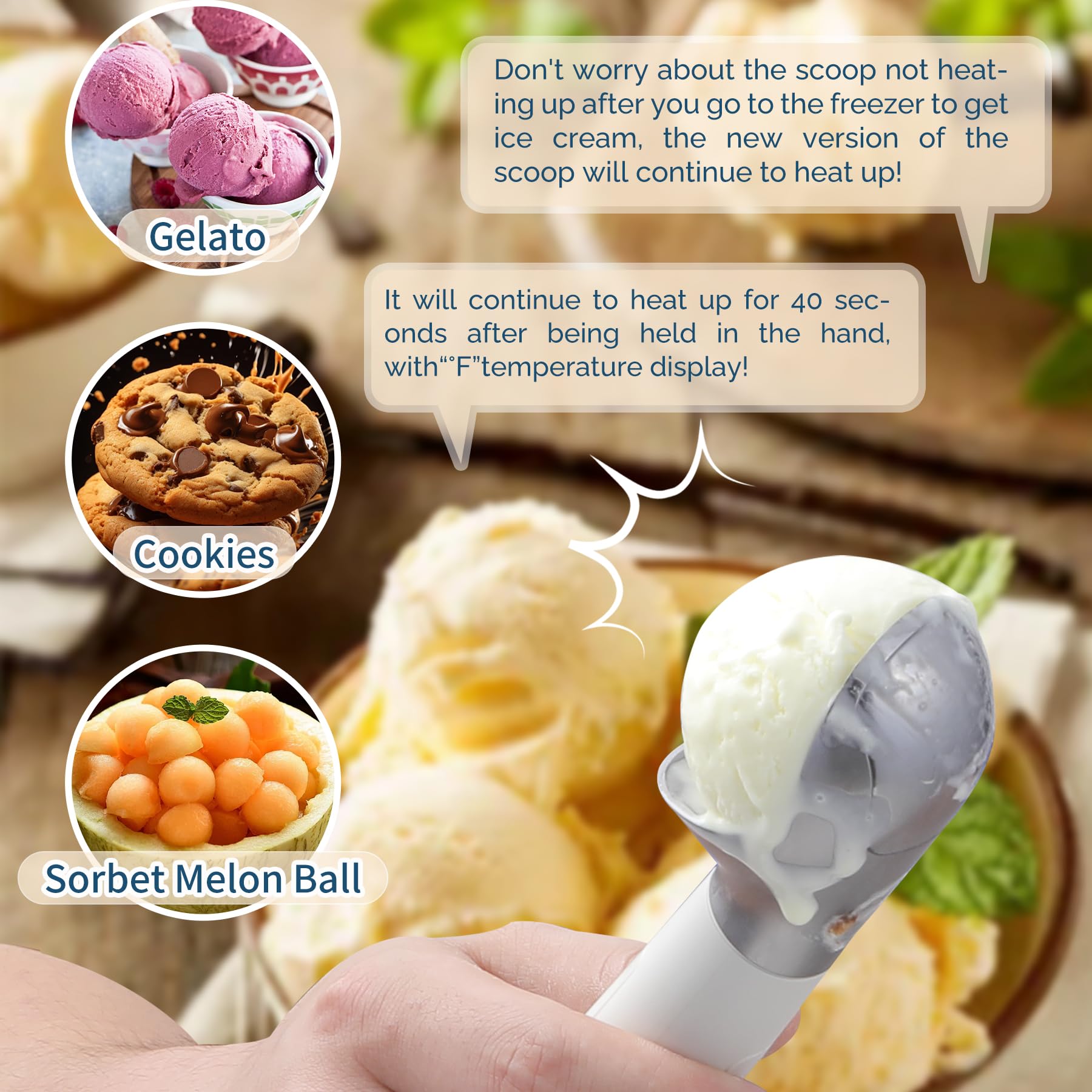 Heated Rechargeable Ice Cream Scooper