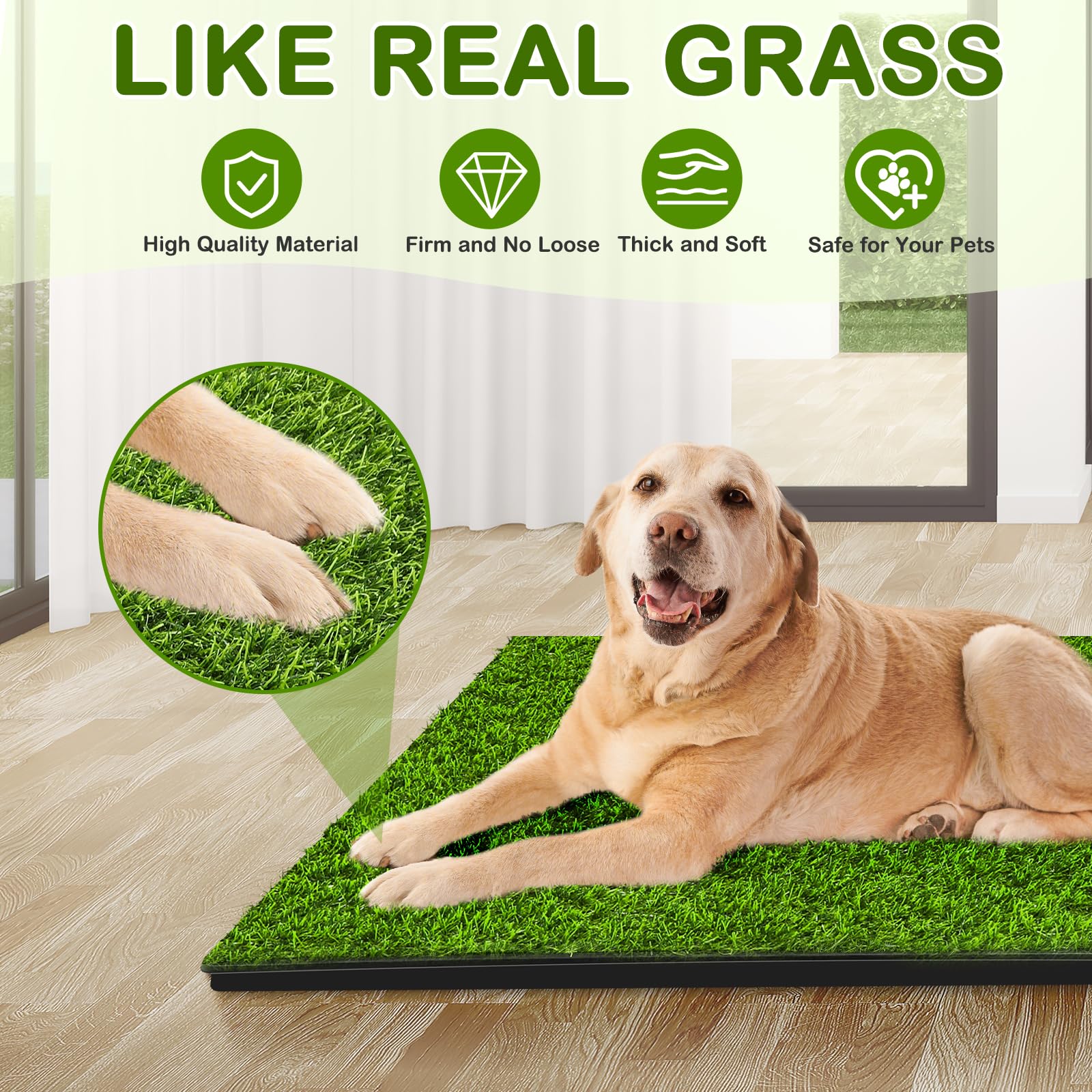 34''X 23'' Dog Potty Turf Grass Pad with Tray