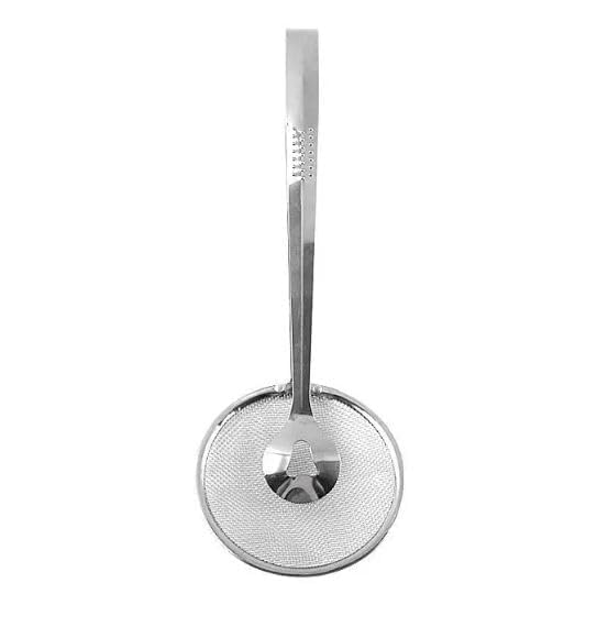 Stainless Steel Kitchen Tongs with Built-in Strainer Spoon