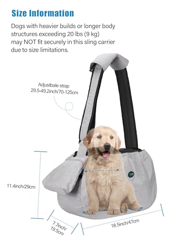 Pet Sling Carrier, Fits 15 to 25lb friends