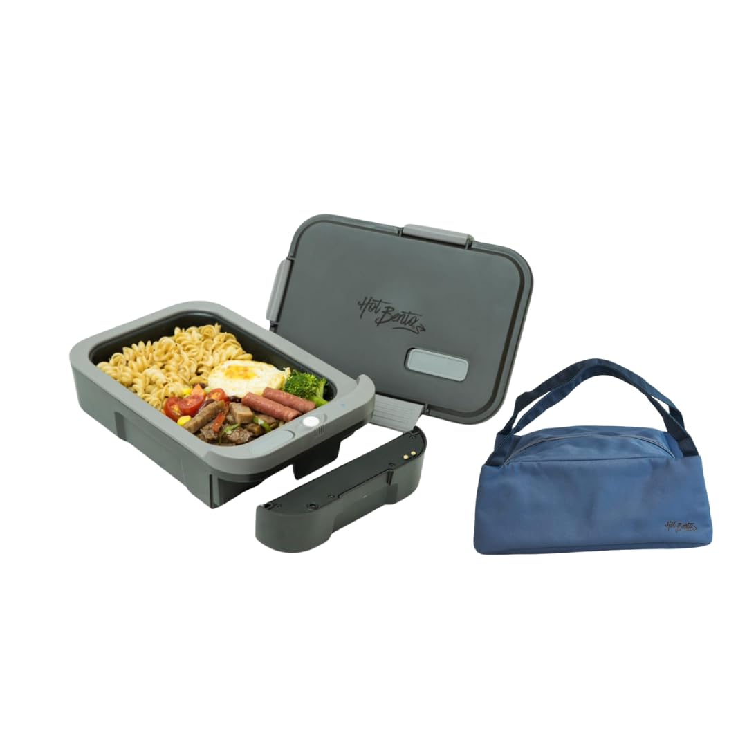 Self Heated Lunch Box and Food Warmer with Included Insulated Tote Bag