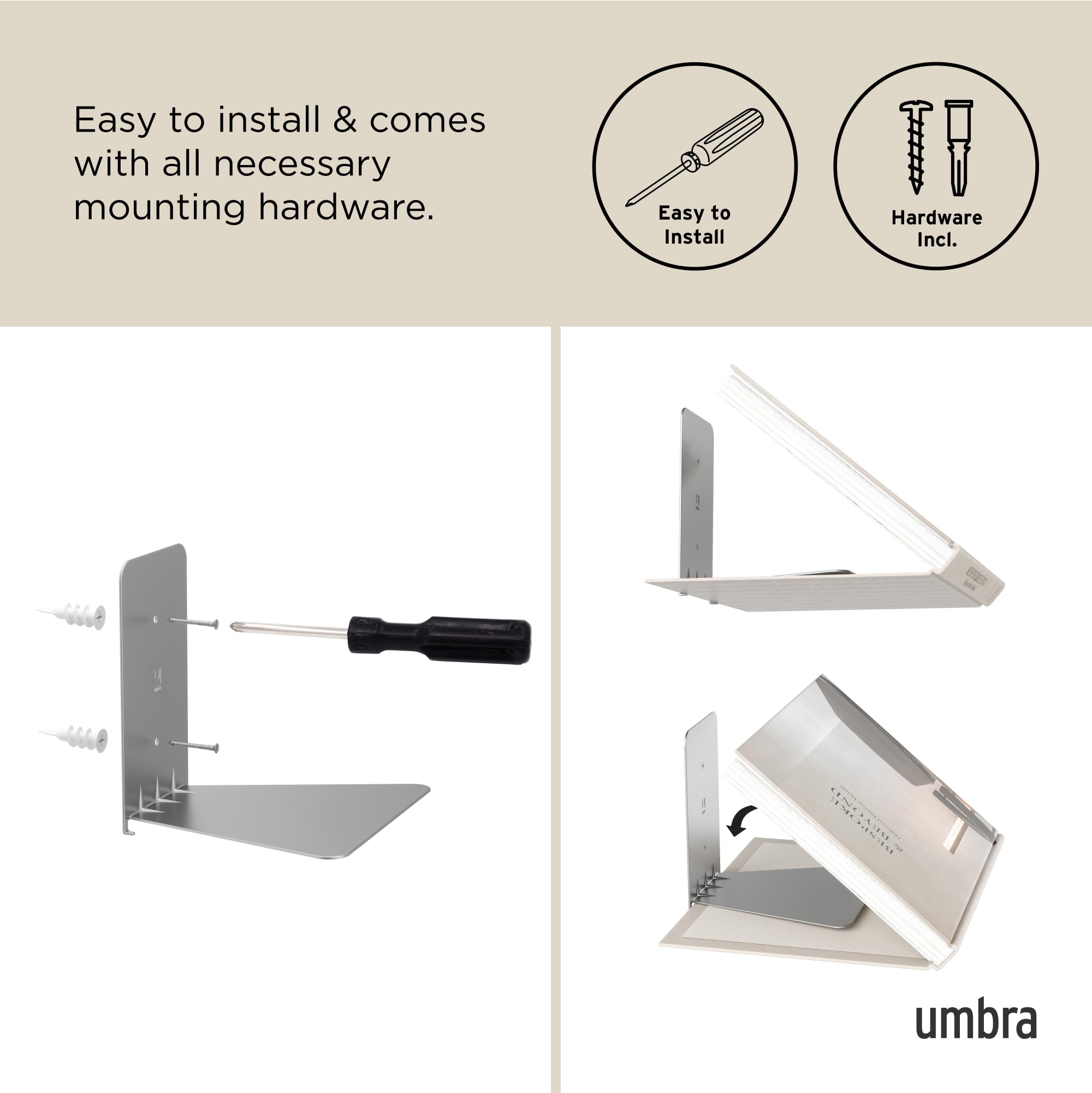 Concealed Floating Small Bookshelfs, Set of 3