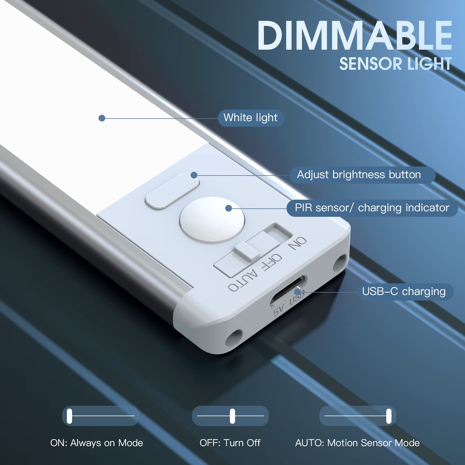 2-Pack Motion sensor activated 10inch Under Cabinet or Multi-Use Lighting