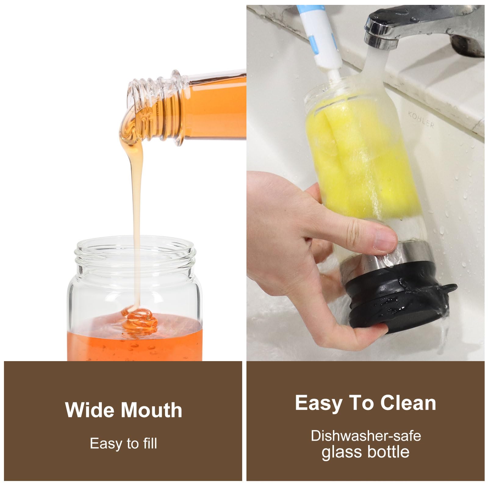 12 Oz Glass Honey Dispenser Pot