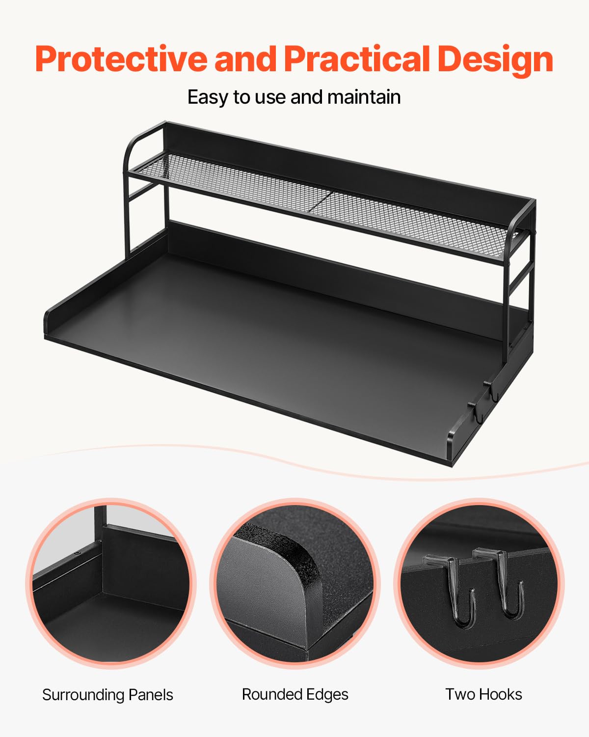 Washer Dryer Countertop with 2-Tier Shelf and Organizer