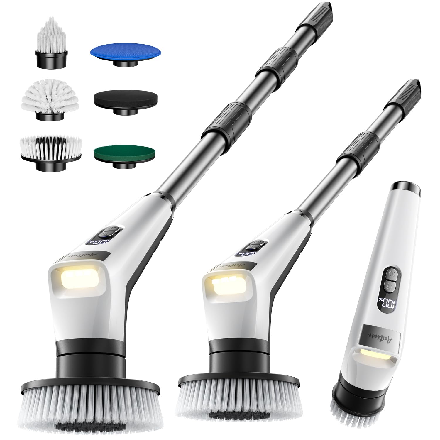 Waterproof Electric Spin Scrubber with LED Light