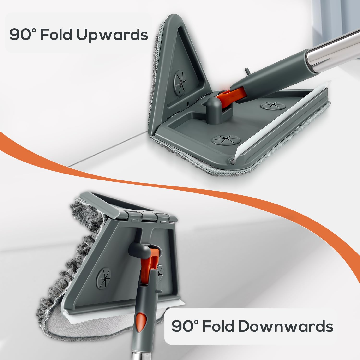 Baseboard, Wall, and Corner Cleaner Tool with 360° Rotating Handle