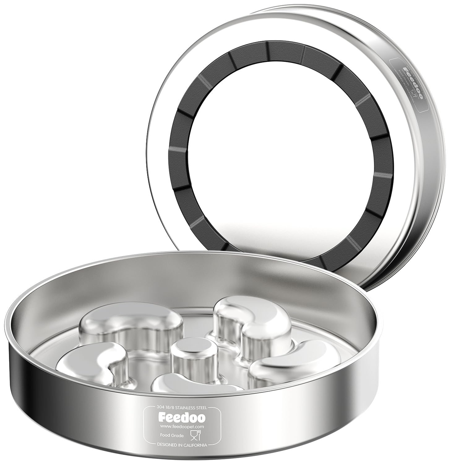 Double walled Stainless Steel Slow Feeder Dog Bowl