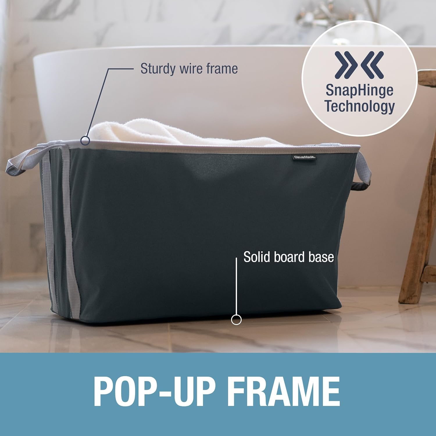 CleverMade Collapsible Laundry Basket Hamper