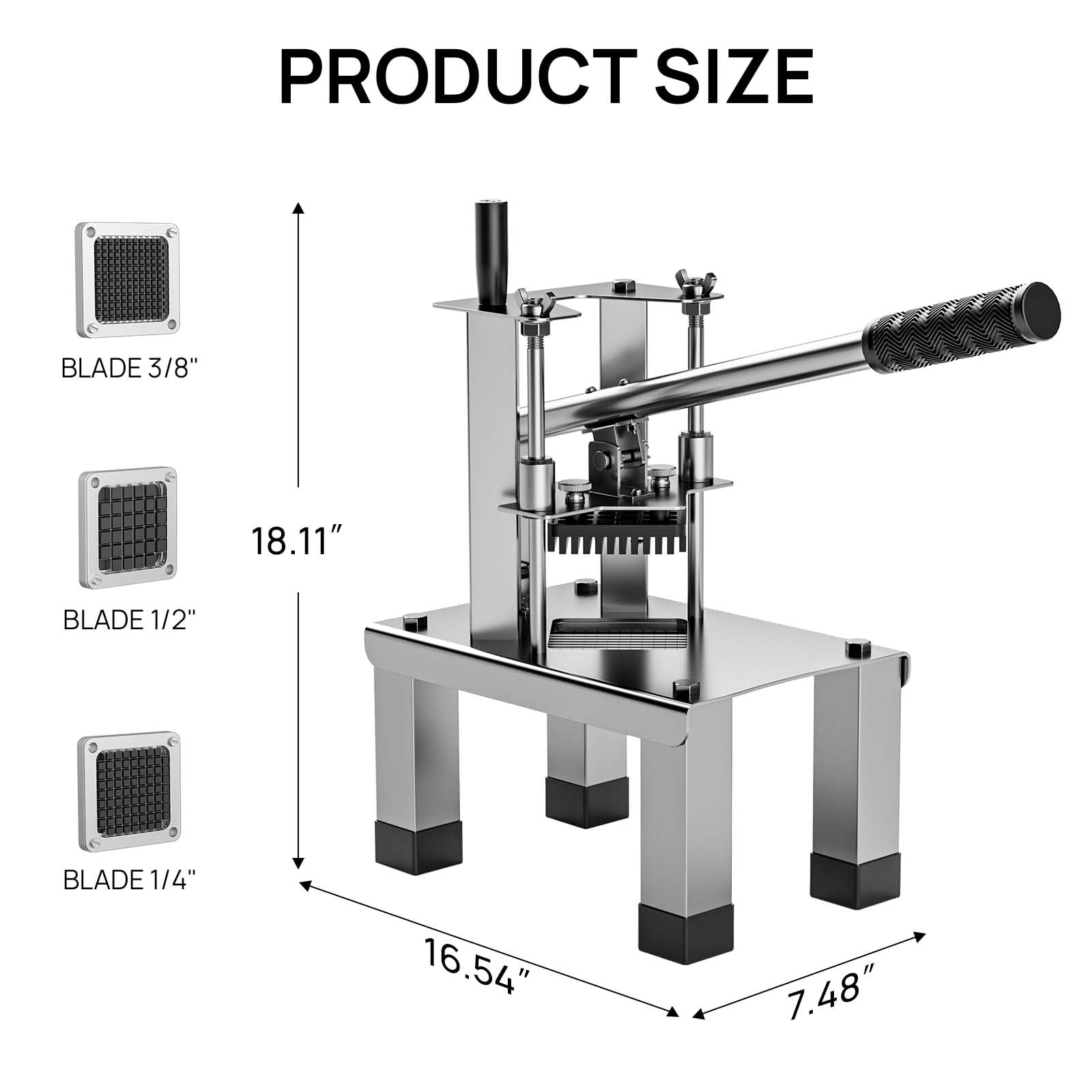 Stainless Steel Commercial Grade French Fry Cutter and Vegetable Dicer