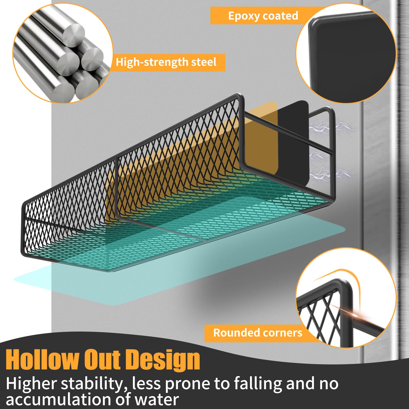 6 Piece Magnetic organizer shelves for Refrigerator