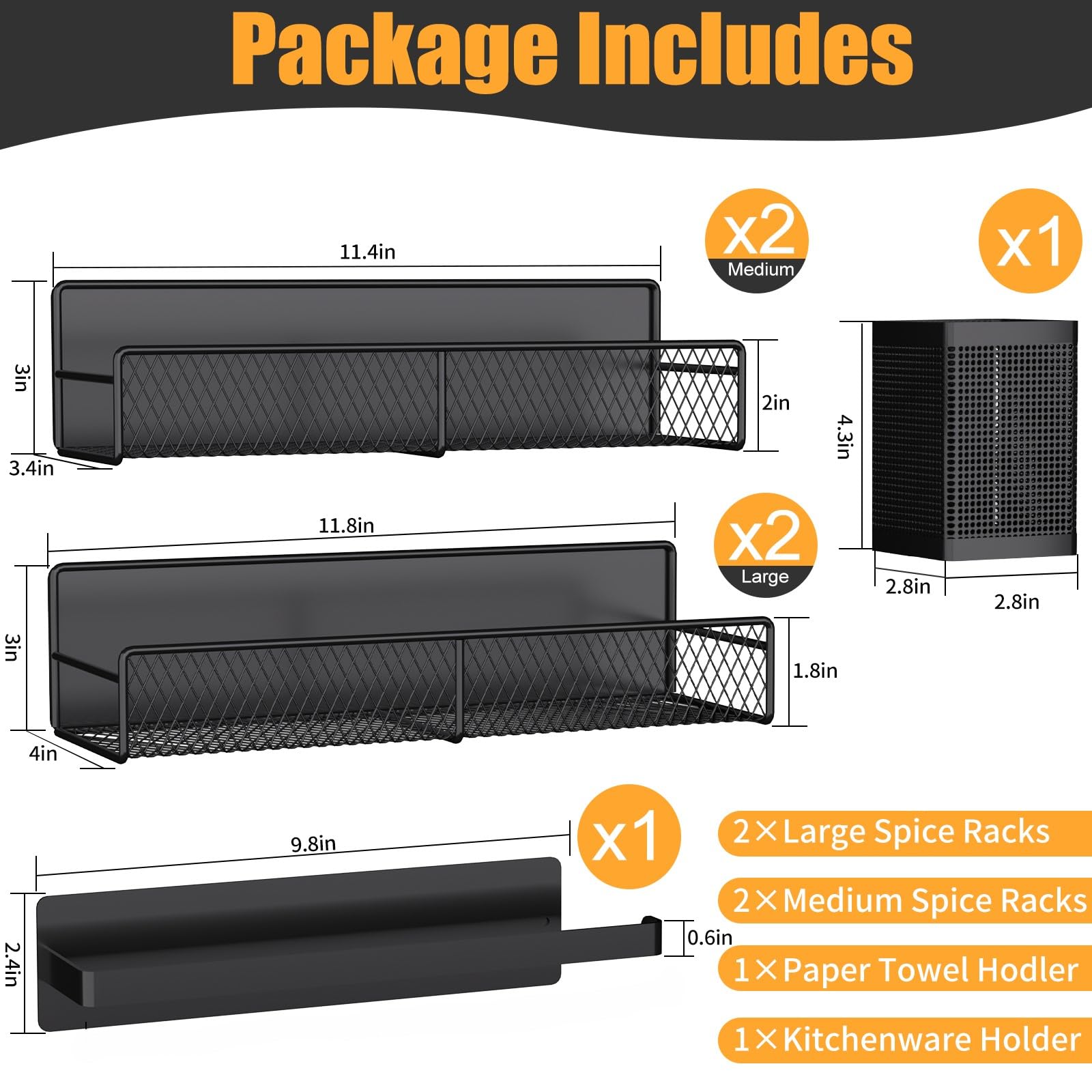 6 Piece Magnetic organizer shelves for Refrigerator